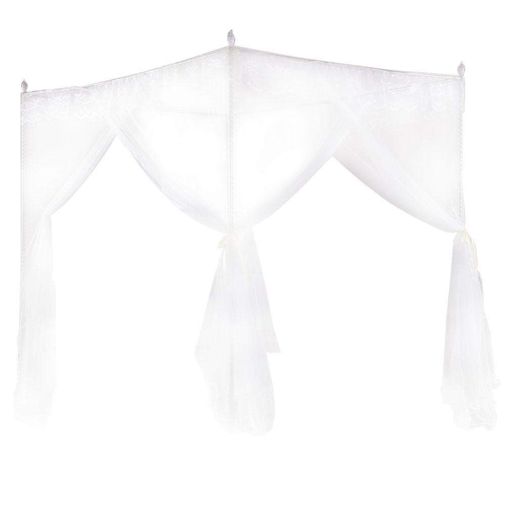 Unibell Luxury Princess 3-Side Open Bed Canopy Curtain with Mosquito Net - Elegant Bedroom Decor for Girls, Teens & Adults (Large Size) | Perfect for Bedroom, Nursery, Dorm & Wedding Decor