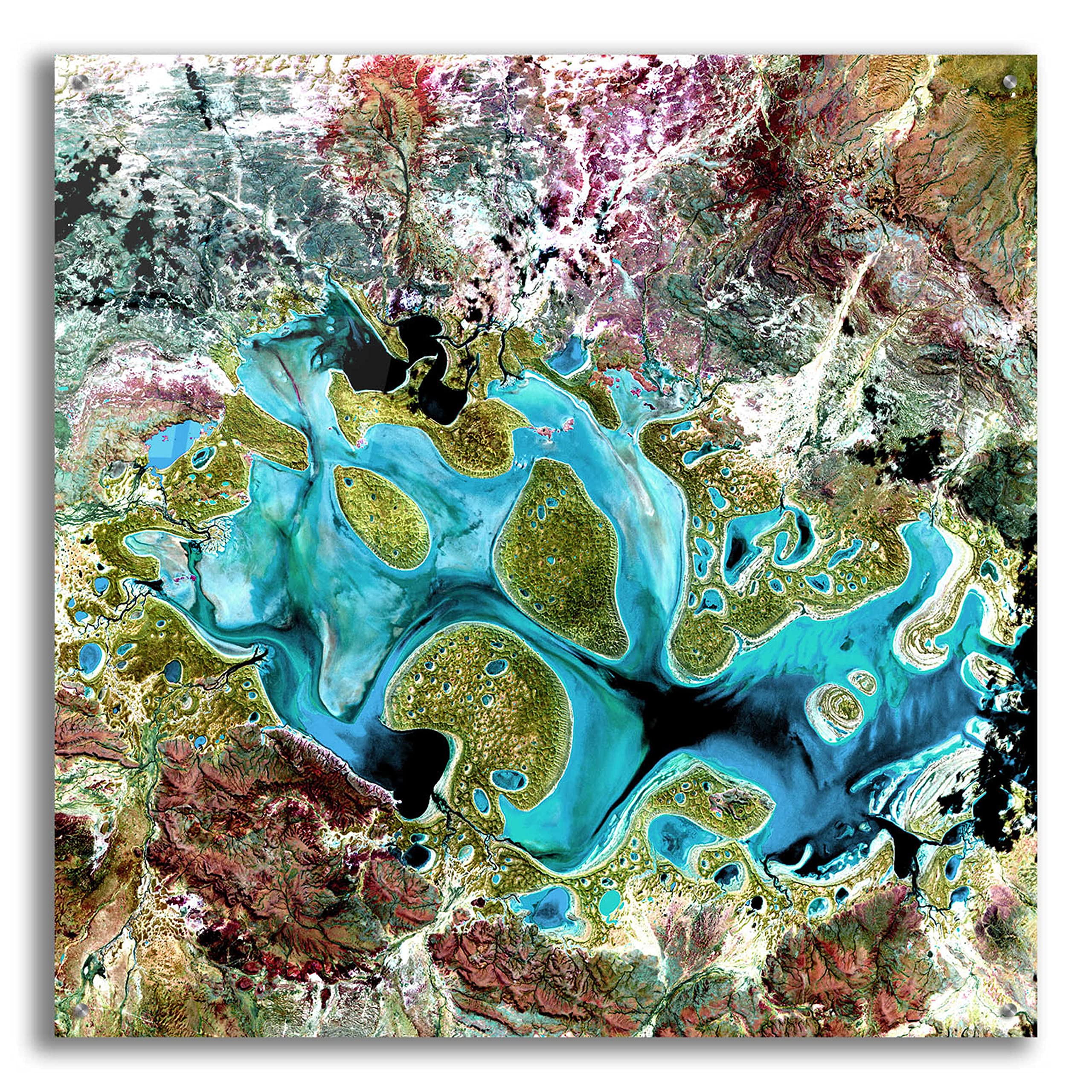 Epic 'Carnegie' Acrylic Glass Wall Art - 36x36 Inches Modern Abstract Painting for Living Room, Bedroom & Office Decor