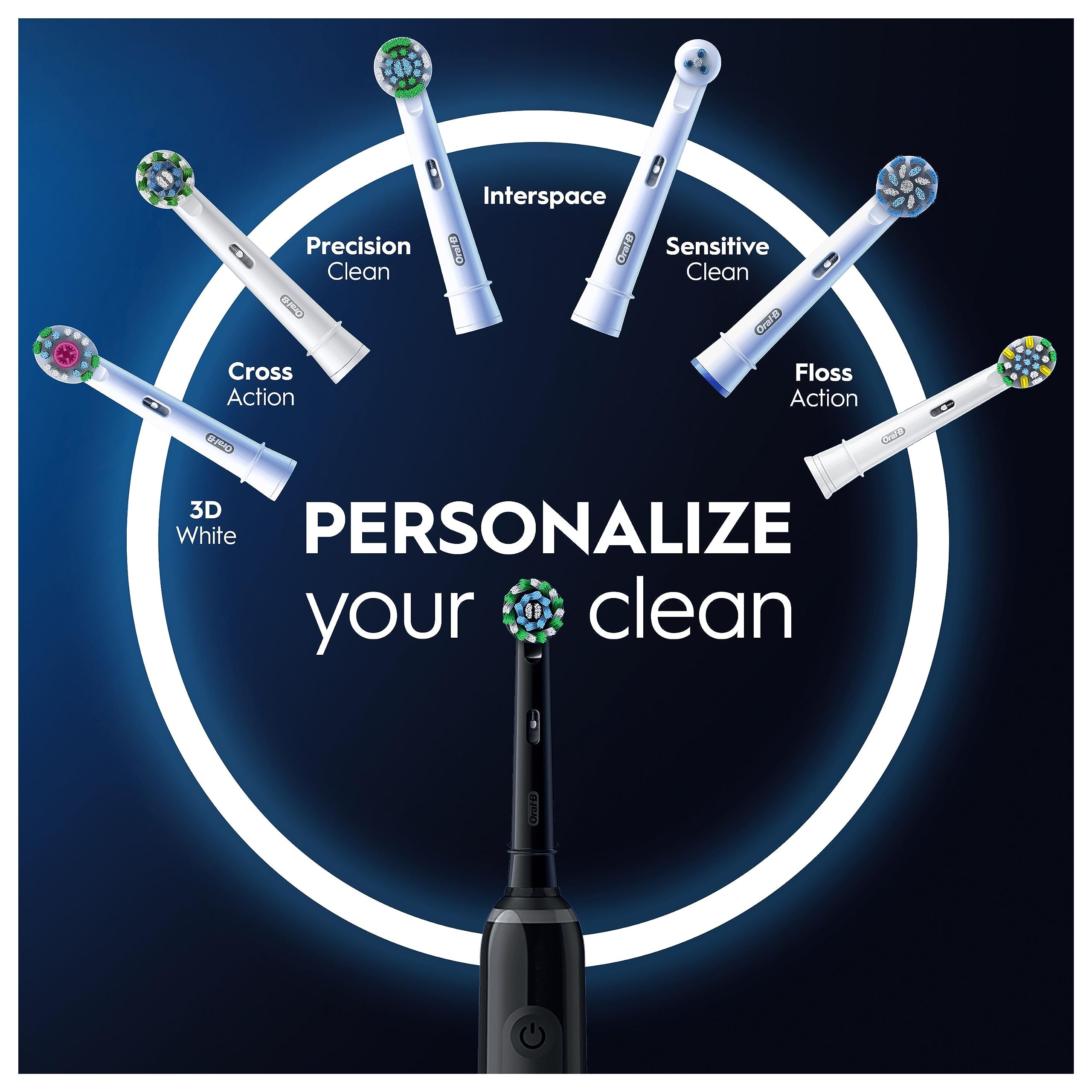 Oral-B Pro 3 Electric Toothbrush for Adults - 3 Cleaning Modes with Whitening, Includes 1 Replacement Brush Head & Travel Case (UK Plug, Black) - Perfect for Home Use, Travel & Daily Oral Care