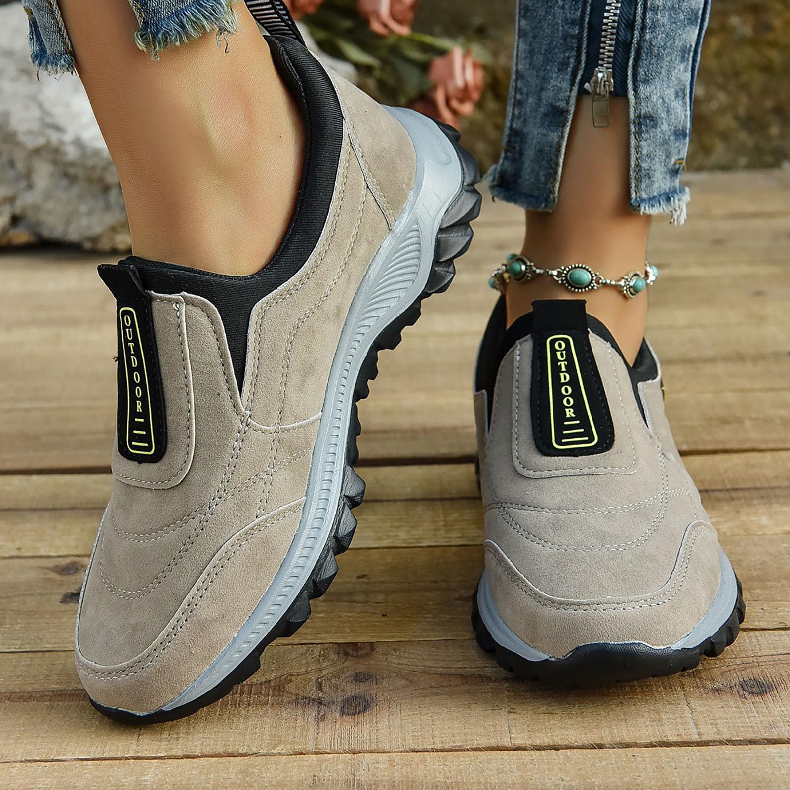 Lightweight Waterproof Hiking Shoes for Women - All-Weather Outdoor Trekking & Walking Shoes with Non-Slip Grip & Secure Ankle Support - Unisex Comfortable Trail Running Shoes for Hiking, Camping & Mountain Climbing