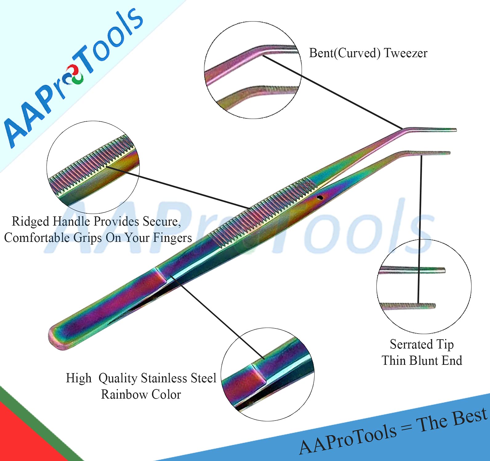 Rainbow Color Sewing Machine Tweezers with Scissors & Thread Cutter - Blue Sewing Accessories for Quilting, Embroidery & Fabric Crafts