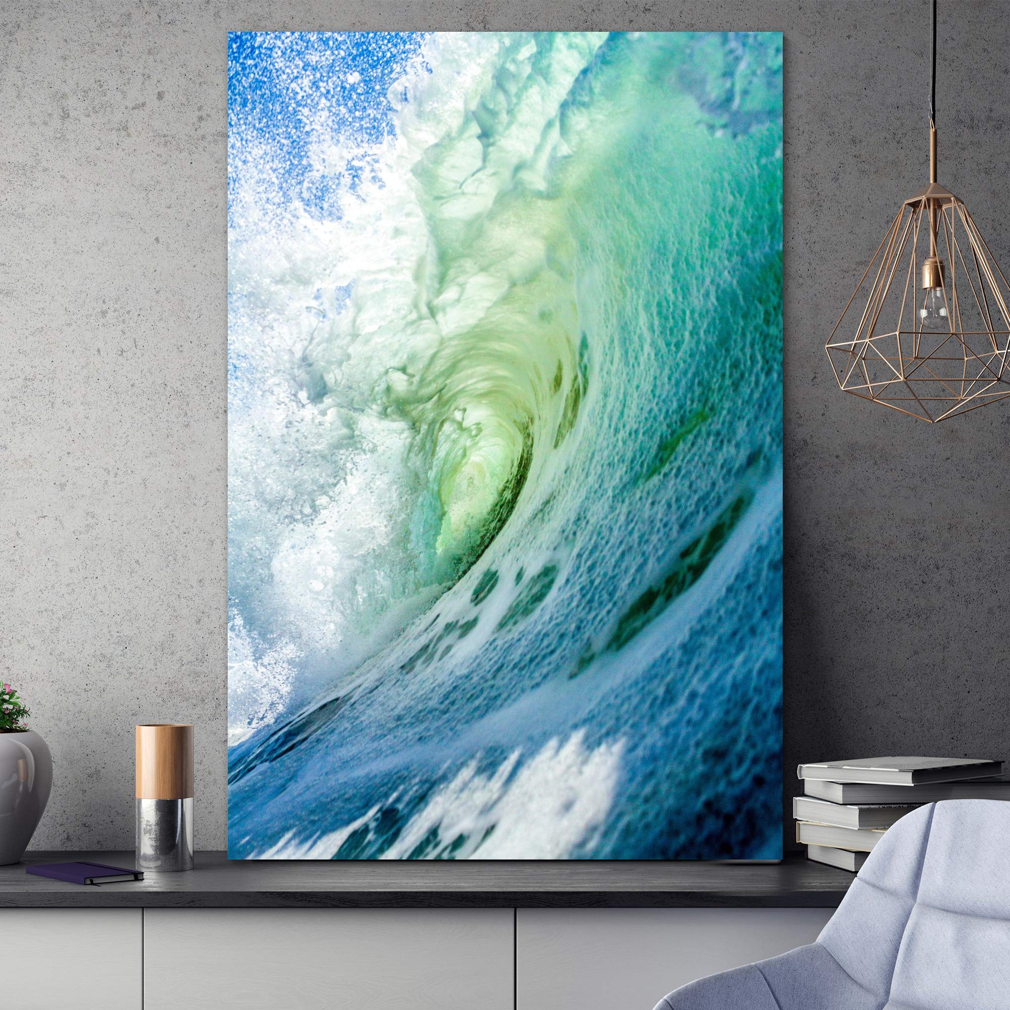 Coastal Beach Wave Canvas Wall Art - Blue Ocean Photography for Relaxation & Calm - 32x48 Inches - Perfect for Living Room, Bedroom & Office Decor