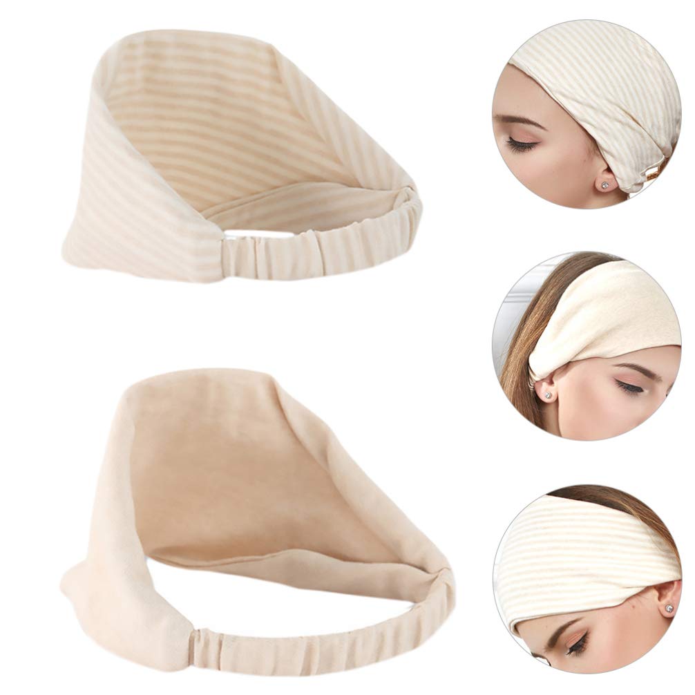 2Pcs Maternity Hat & Chemo Cap - Soft Postpartum Headwear, Cancer Head Cover, Windproof Scarf Turban for Women - Beige (Perfect for Pregnancy, Chemotherapy & Cold Weather Protection)