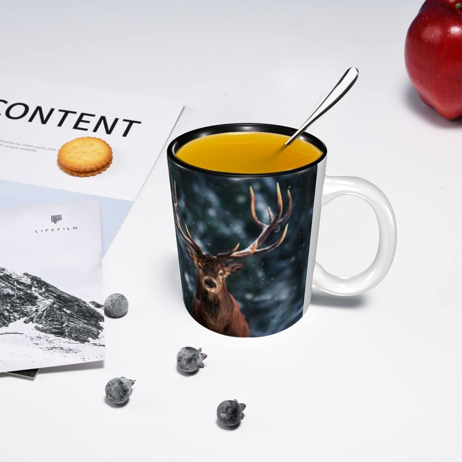 Funny Deer Coffee Mug - 11 Oz Ceramic Tea Cup for Men & Women | Unique Novelty Gift | Microwave & Dishwasher Safe | Perfect for Office, Home & Gifts