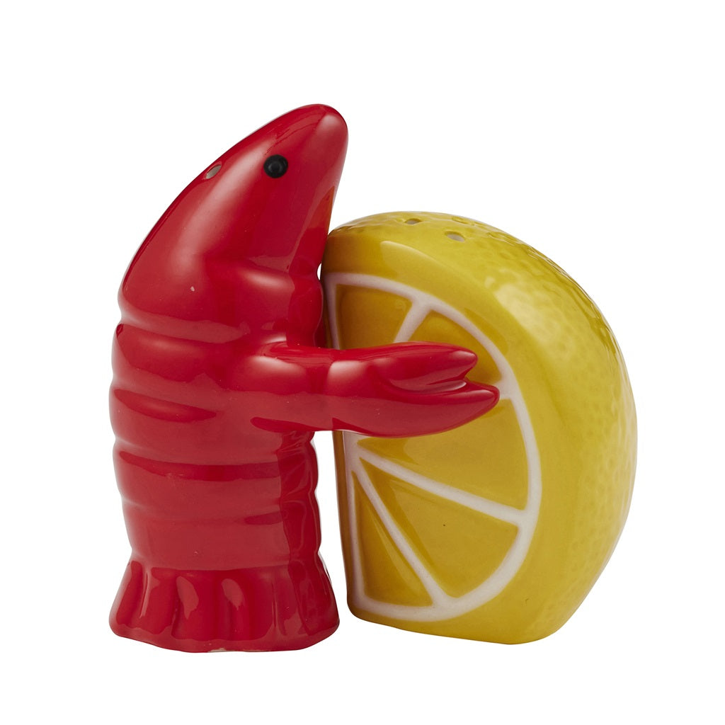 Premium Ceramic Salt and Pepper Shaker Set - 8.5x8.5cm - Coast to Coast Prawn & Lemon Design - Perfect for Kitchen, Dining Table, and Gift Giving