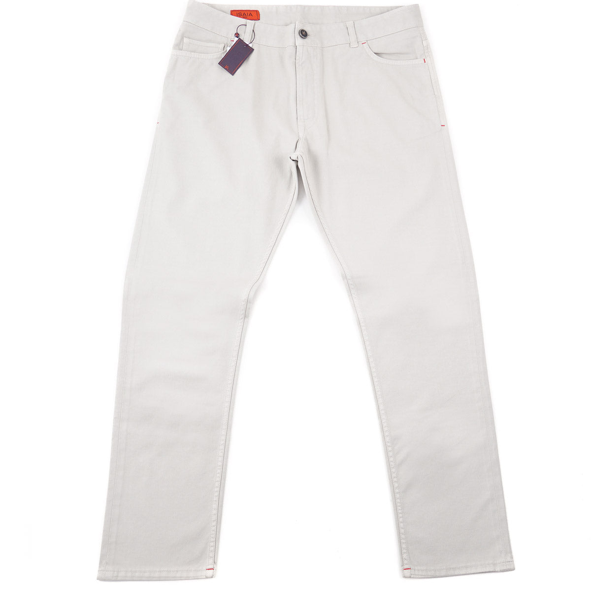 Isaia Slim Fit Garment Dyed Denim Jeans for Men - Premium Italian Stretch Denim Pants for Casual & Business Wear