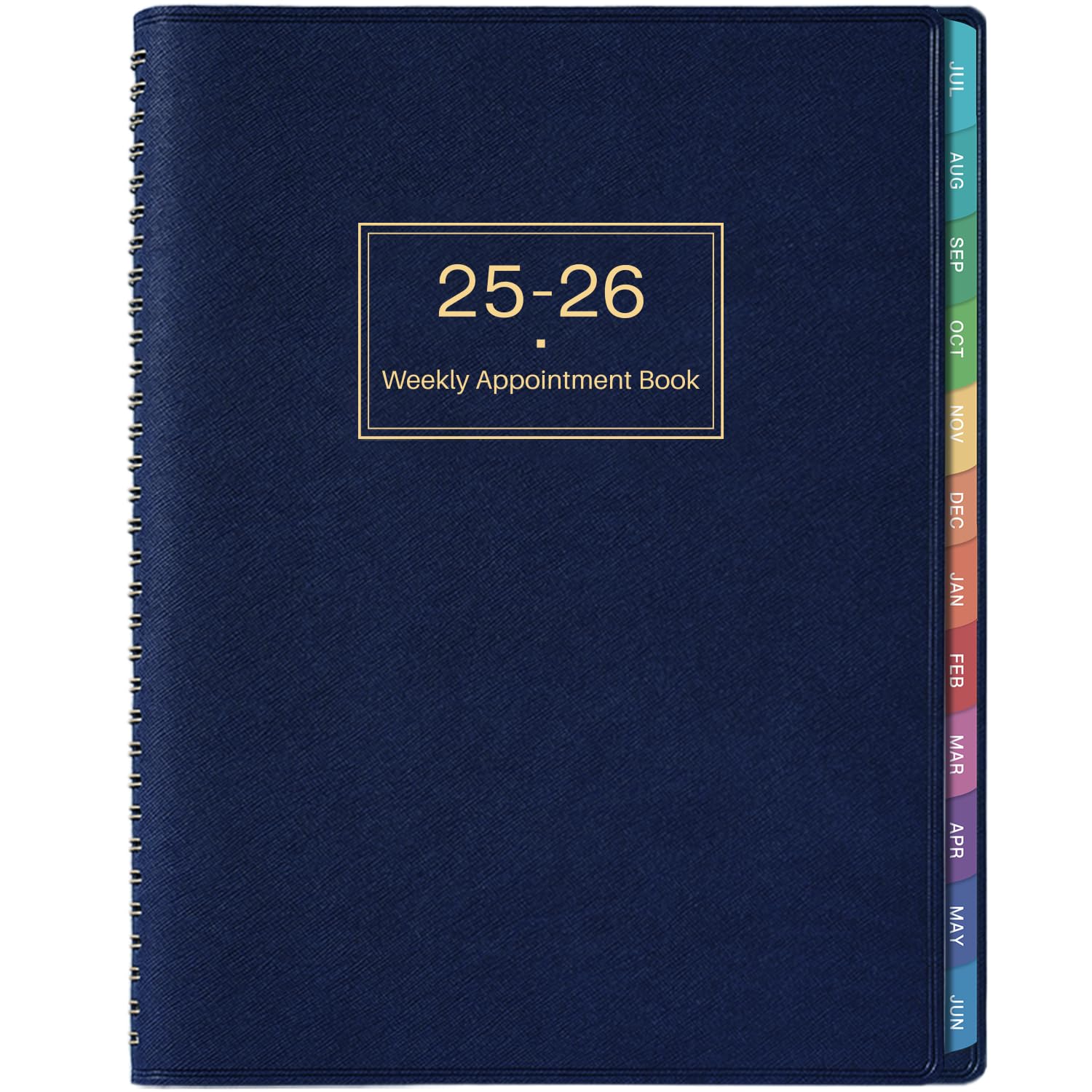 2025-2026 Appointment Planner - A4 Weekly Diary with 15-Minute Timeslots | July 2025 - June 2026 | Soft Leather Cover & Colorful Tabs | 21.8 x 29 cm | Perfect for Office, School & Personal Scheduling