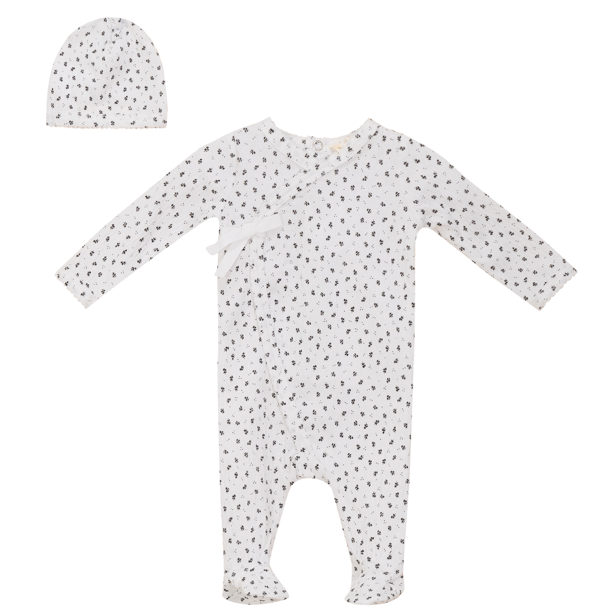 Crinkle Flower Print Baby Onesie Set - Soft & Comfortable Outfit for Newborns & Infants - Perfect for Playtime, Photo Shoots & Everyday Wear