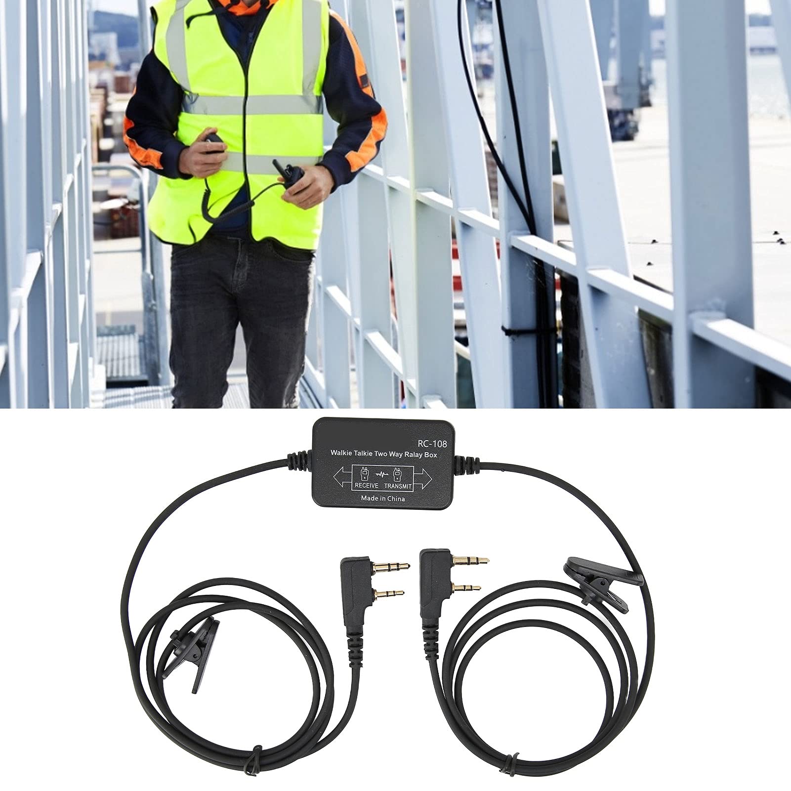 RC-108 Relay Box - Two-Way Radio Repeater for Handheld Walkie Talkies | Portable Intercom System for Clear Communication in Outdoor, Construction & Security Scenes