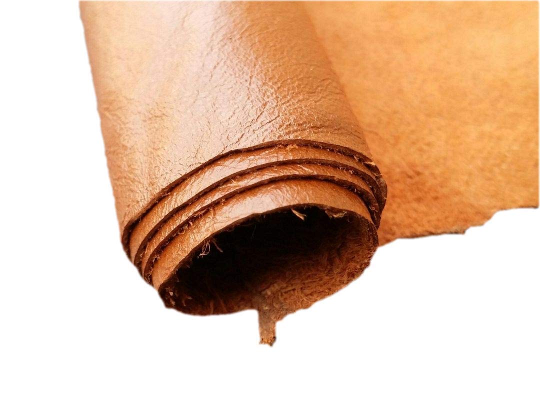Premium REED Leather HIDES - Genuine Cow Skins (20 Sq Ft, Orange) for DIY Crafts, Upholstery & Leatherworking Projects