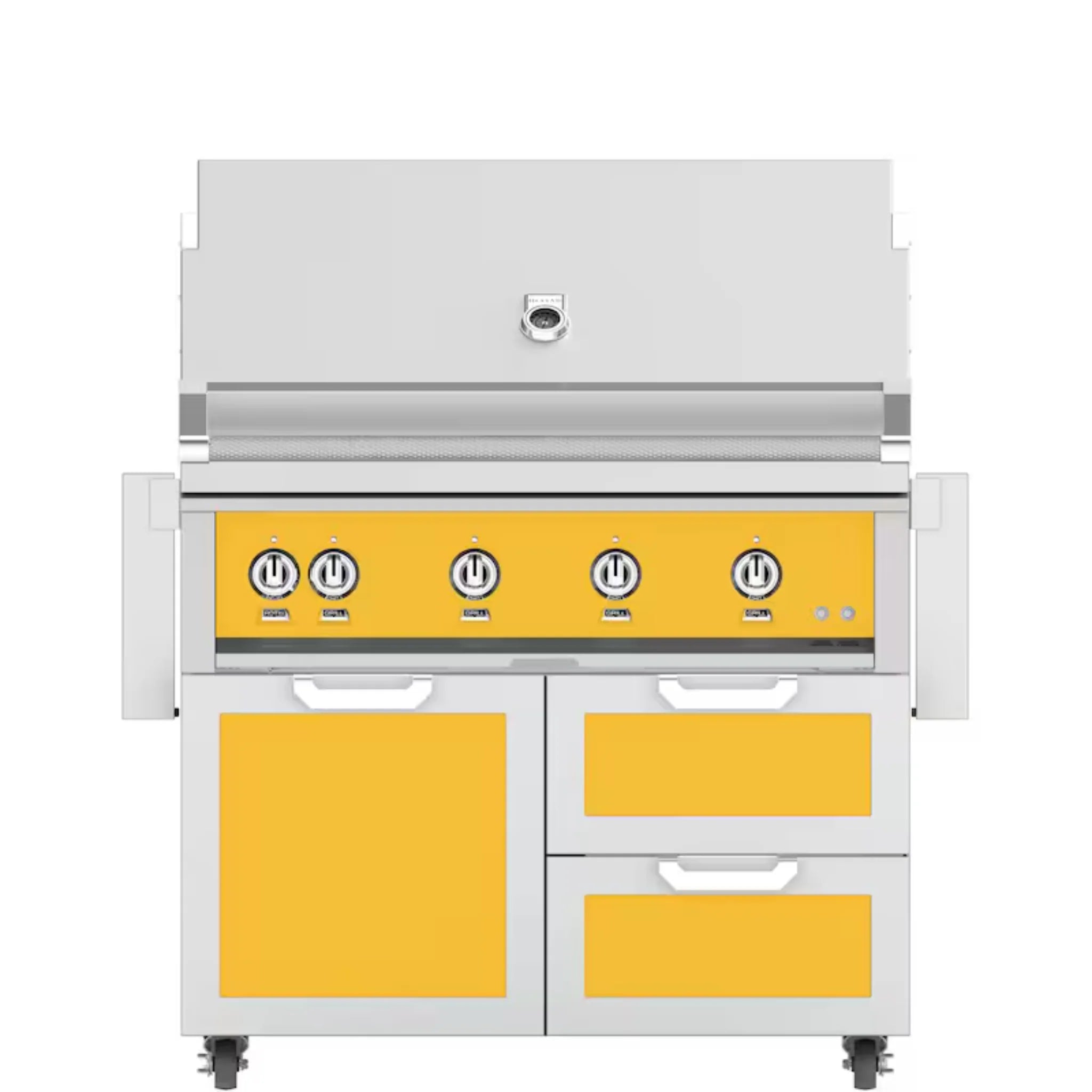 Hestan 42-Inch Freestanding Outdoor Gas Grill with Door & Double Storage Drawers - GBR42 GCR42 - Perfect for Backyard BBQs, Patio Cooking, and Outdoor Entertaining
