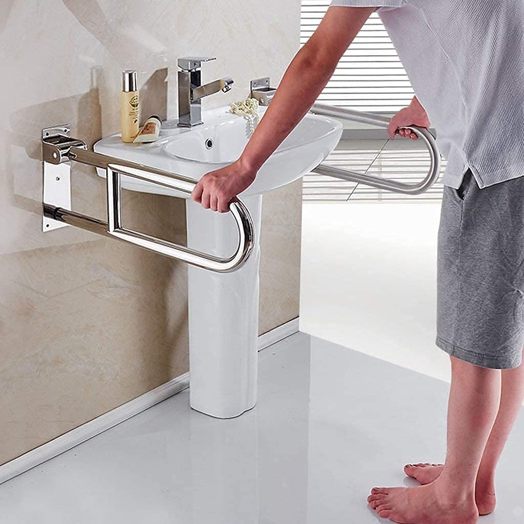 Foldable Safety Grab Bar - Adjustable Bathroom Support Rail for Toilet (24.5 Inches) - Non-Slip Shower Handle & Elderly Assist Device - Perfect for Seniors, Disabled & Post-Surgery Recovery