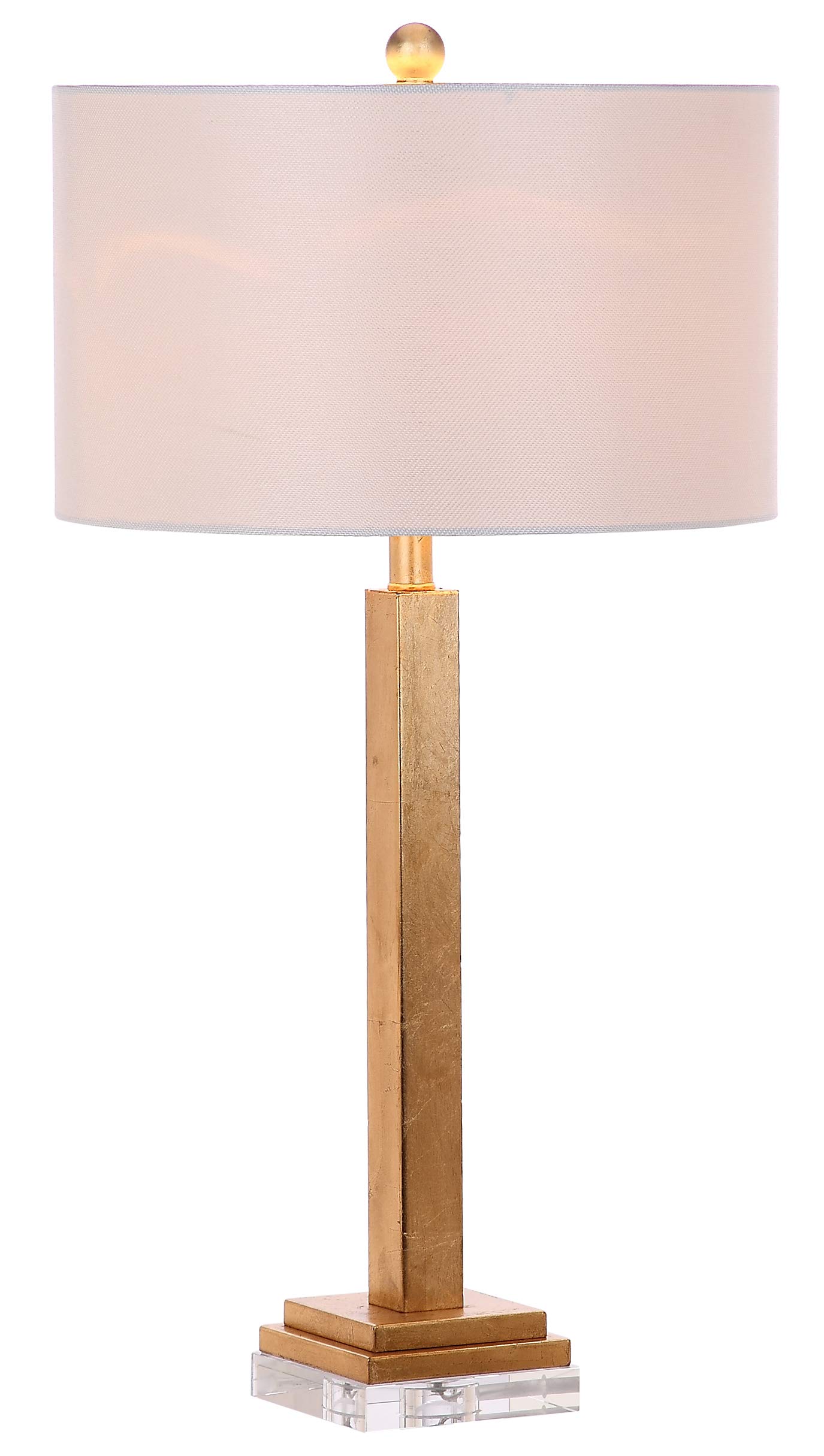 SAFAVIEH Perri Farmhouse 30-inch Table Lamp Set of 2 - Gold & Crystal Base LED Desk Lamp for Bedroom, Living Room, Home Office & Nightstand (Bulbs Included) | Elegant Lighting for Cozy Home Decor & Workspace Ambience