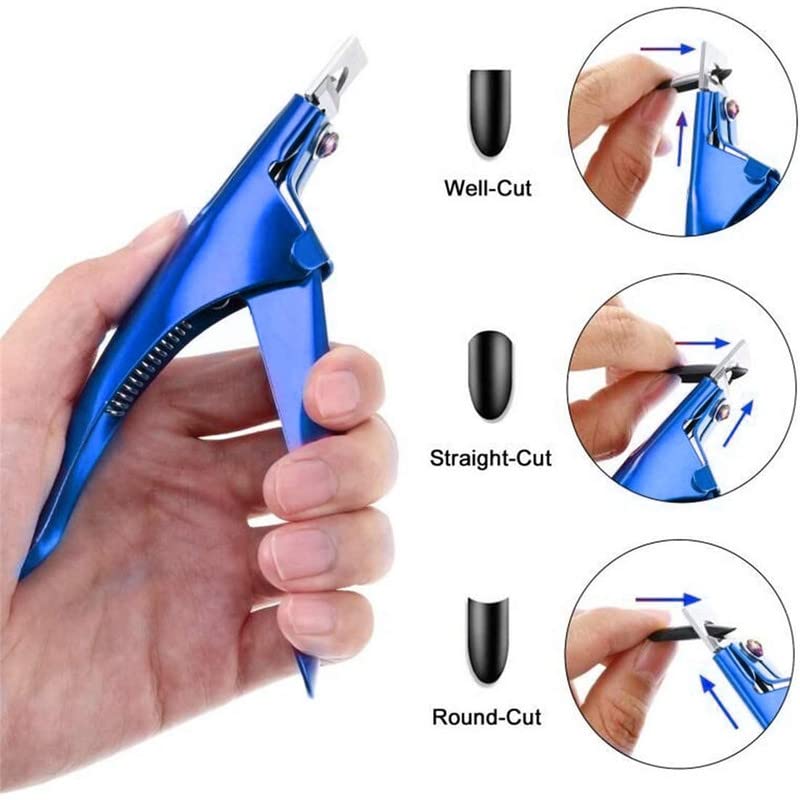 FAMEZA Professional Stainless Steel Nail Clippers & Acrylic Nail Trimmer Set with Nail Files - Perfect for DIY Manicure, False Nail Tips Cutting & Home Salon Use