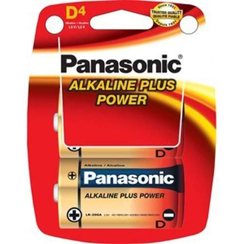 Panasonic AM1PA Alkaline D Plus Batteries - 4 Pack Long-Lasting Power for Flashlights, Toys & Electronics - High-Performance AA Batteries