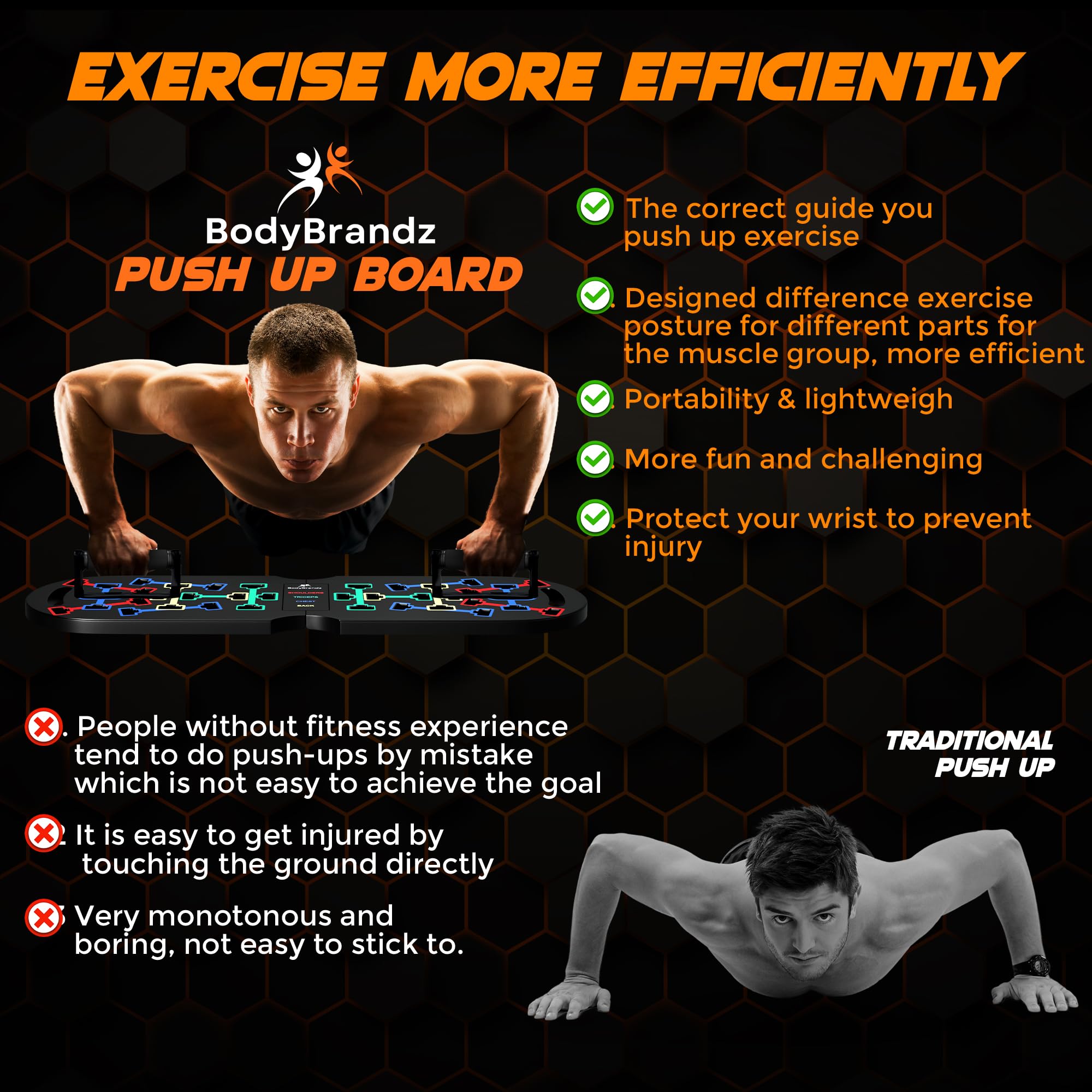 Push Up Board with Resistance Bands - Adjustable Pushup Exercise Equipment for Strength Training & Full-Body Workout - Foldable Portable Pushup Handles for Home Gym, Travel & Outdoor Fitness - Perfect for Beginners, Athletes & Home Workouts