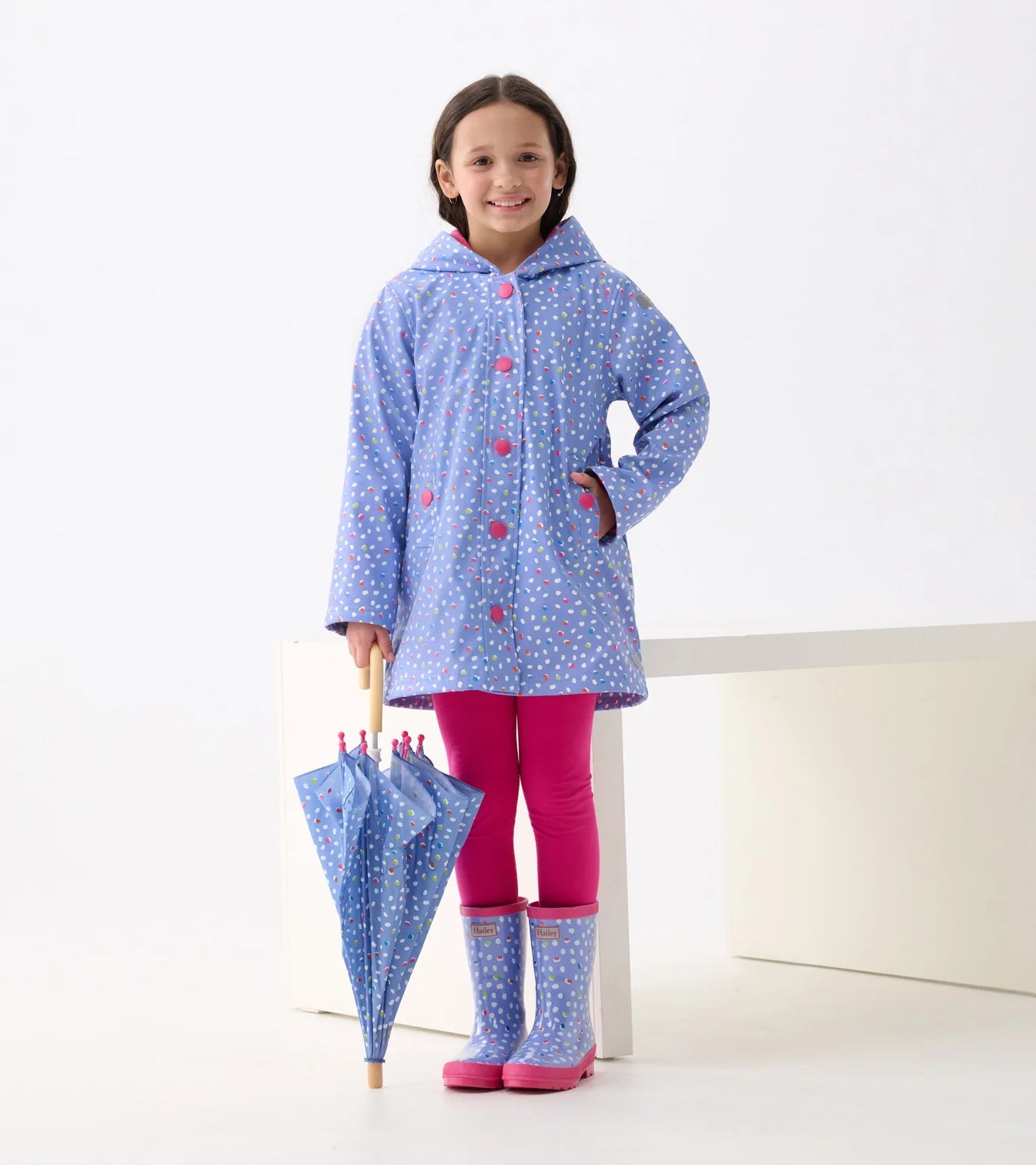 Hatley Lots of Dots Shiny Rain Boots for Women - Waterproof Rubber Rain Boots with Fun Polka Dot Design - Perfect for Gardening, Walking Dogs & Outdoor Adventures