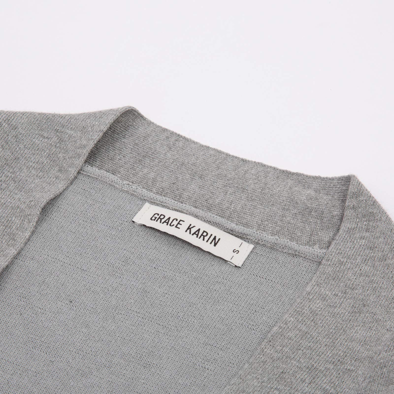 GRACE KARIN Women's 3/4 Sleeve Cardigan Knit Sweater - Cropped Open Front Shrug Bolero Jacket for Spring & Fall | Perfect for Office, Date Night & Casual Outfits