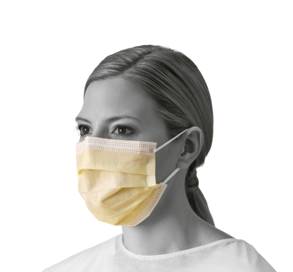 Disposable Isolation Face Mask with Comfortable Ear Loops - Yellow (50 Pack) - Ideal for Hospitals, Clinics, and Public Safety Protection