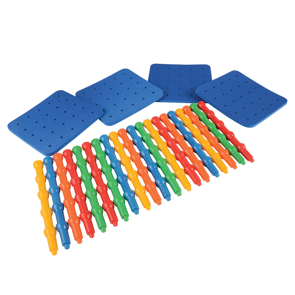 104-Piece Pegboard and Pegs Set for Classroom Learning - Perfect for Fine Motor Skills, Sorting, and STEM Activities