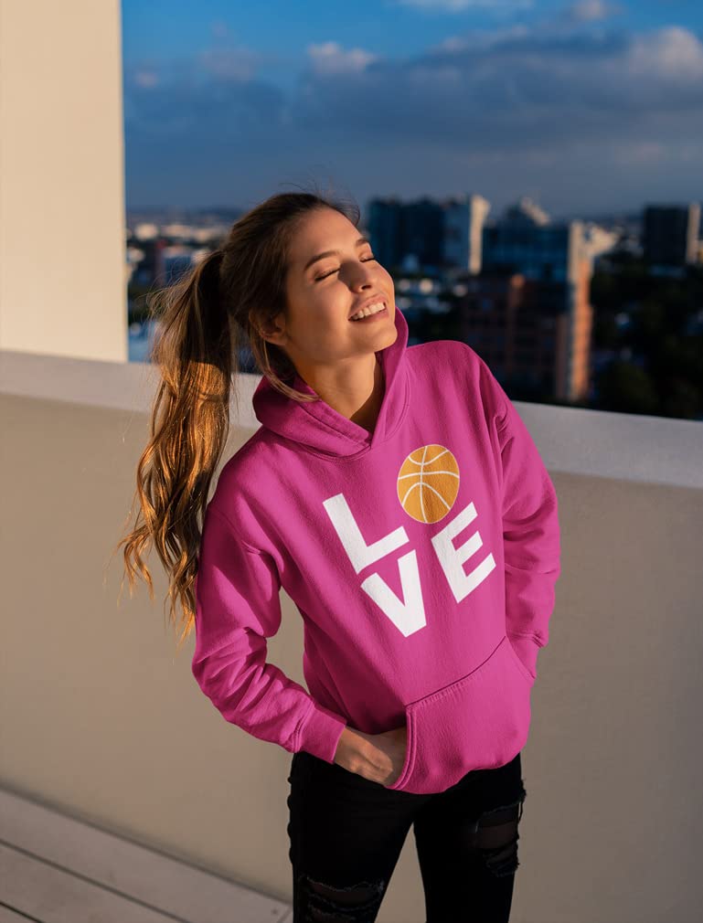 Tstars Love Basketball Hoodie for Women & Teen Girls - Coaches, Fans & Players Gift - Soft & Comfortable Sweatshirt - Perfect for Game Days, Training & Casual Wear