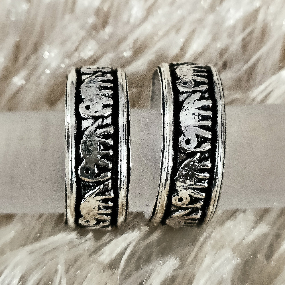925 Sterling Silver Adjustable Toe Rings for Women - Pair (Design 84) | Comfortable Summer Beach Wedding Boho Jewelry Gift