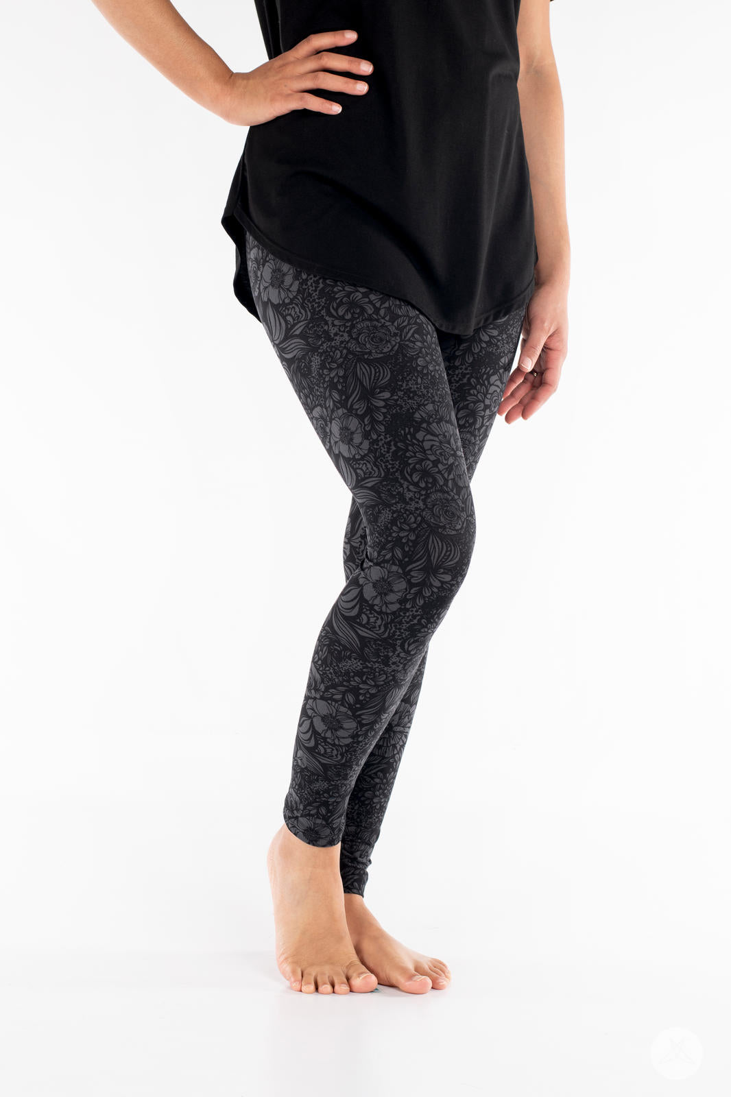 Nightingale Patterned Leggings for Women - High Waist Yoga Pants with Floral Design, Stretchy & Comfortable Workout Tights - Perfect for Yoga, Gym, Running and Casual Wear