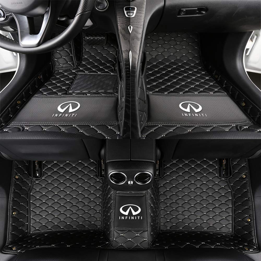 Infiniti QX60 JX35 Floor Mats (Pre-2022 Models) - Full Coverage All-Weather Car Floor Liners Set for Front & Second Row - Black - Perfect for Winter Protection & Family Road Trips