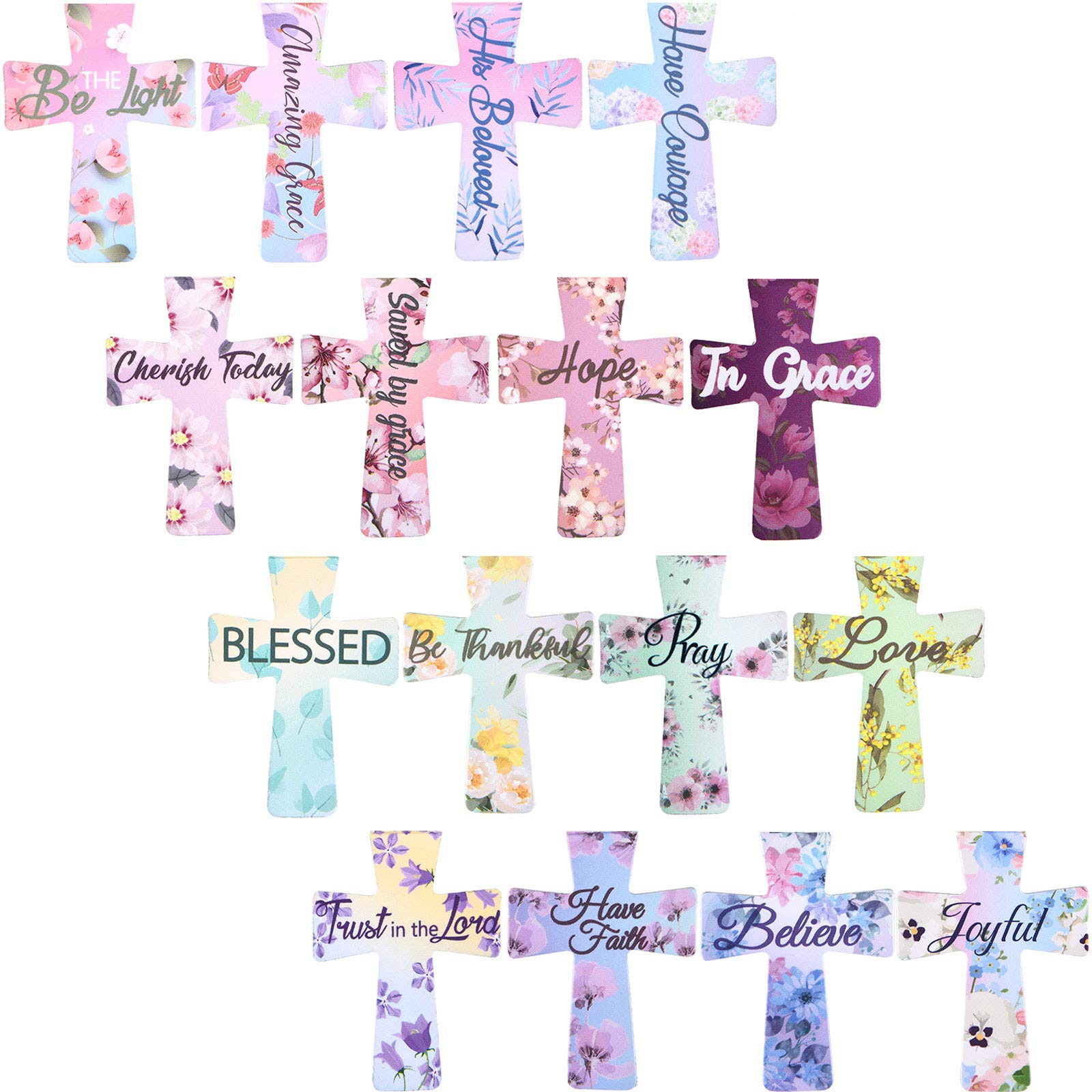 48 Pcs Magnetic Christian Cross Bookmarks with Bible Verses - Religious Gifts for Women, Students, Bible Study & Church Groups - Floral Design for Reading, School & Daily Devotion