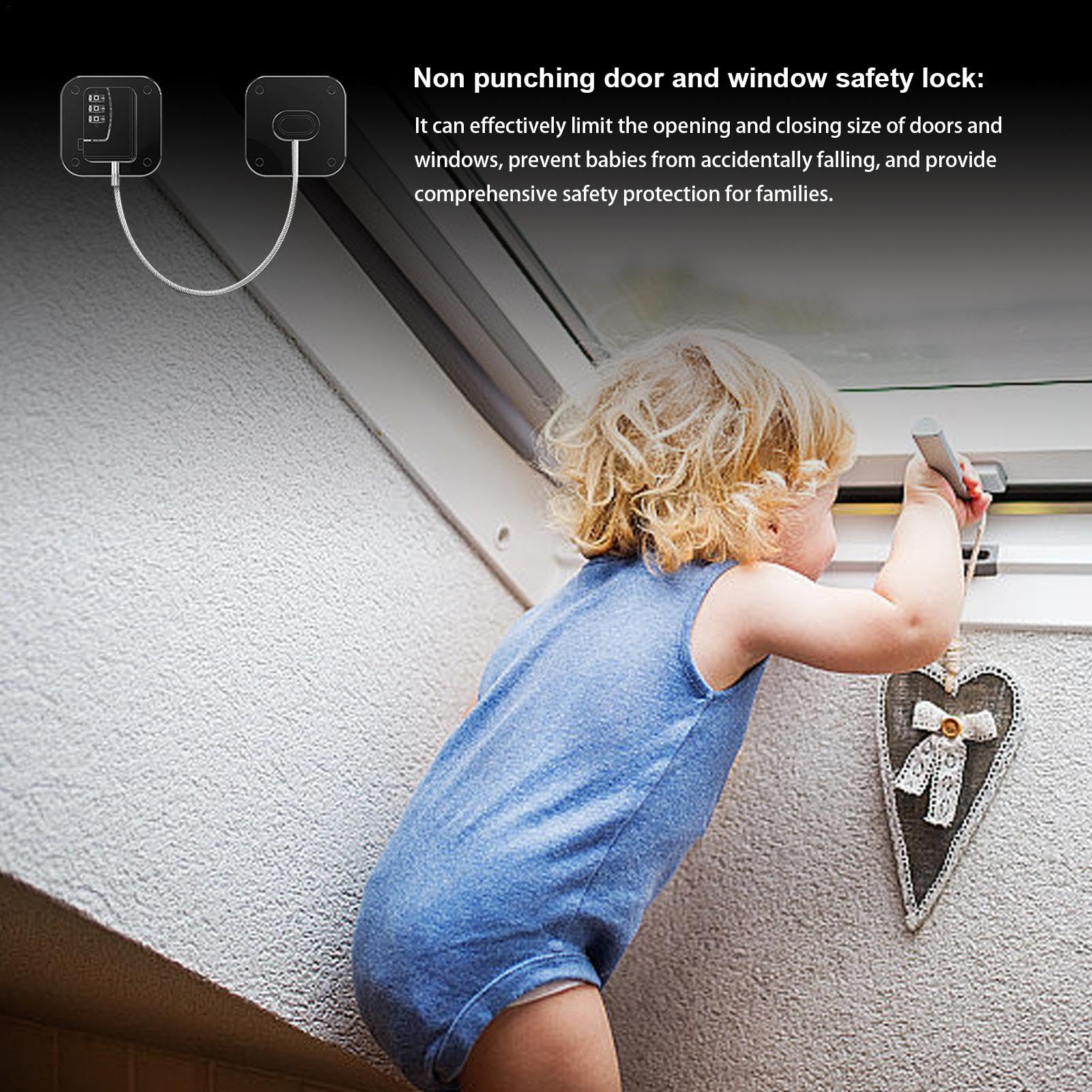 Shakven Child Proof Fridge Lock - Self Adhesive No Drill Baby Safety Locks for Refrigerator, Window Cabinets & More | Secure Password Protection for Homes with Toddlers (Perfect for Kitchen Safety & Childproofing)