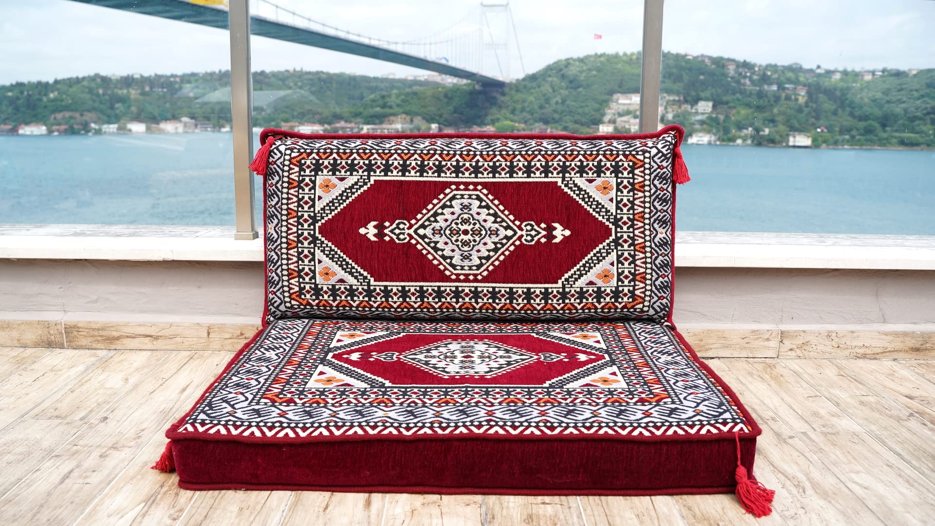 Authentic Moroccan Floor Cushion - Handmade Arabic Sofa Seating & Turkish Floor Couch | Bohemian Home Decor for Living Room, Meditation Space & Cozy Lounge Areas