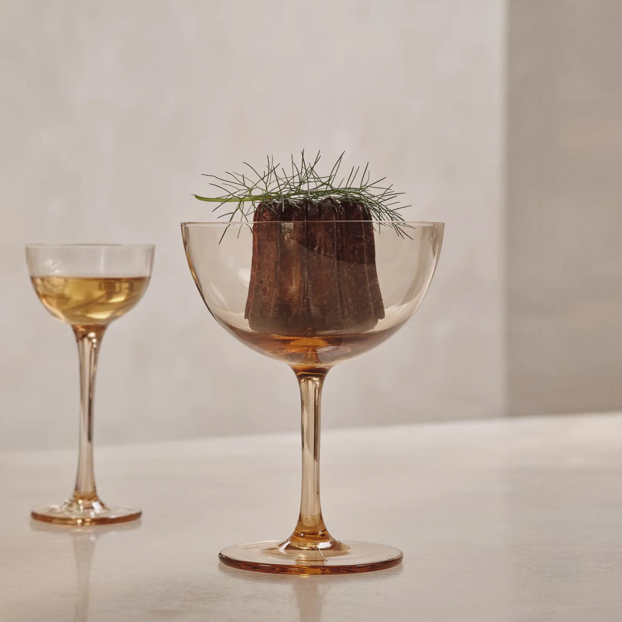 FERM LIVING Host Cocktail Glasses Set of 2 - Elegant Blush Pink Barware for Cocktails, Wine & Champagne - Perfect for Parties, Weddings & Home Entertaining