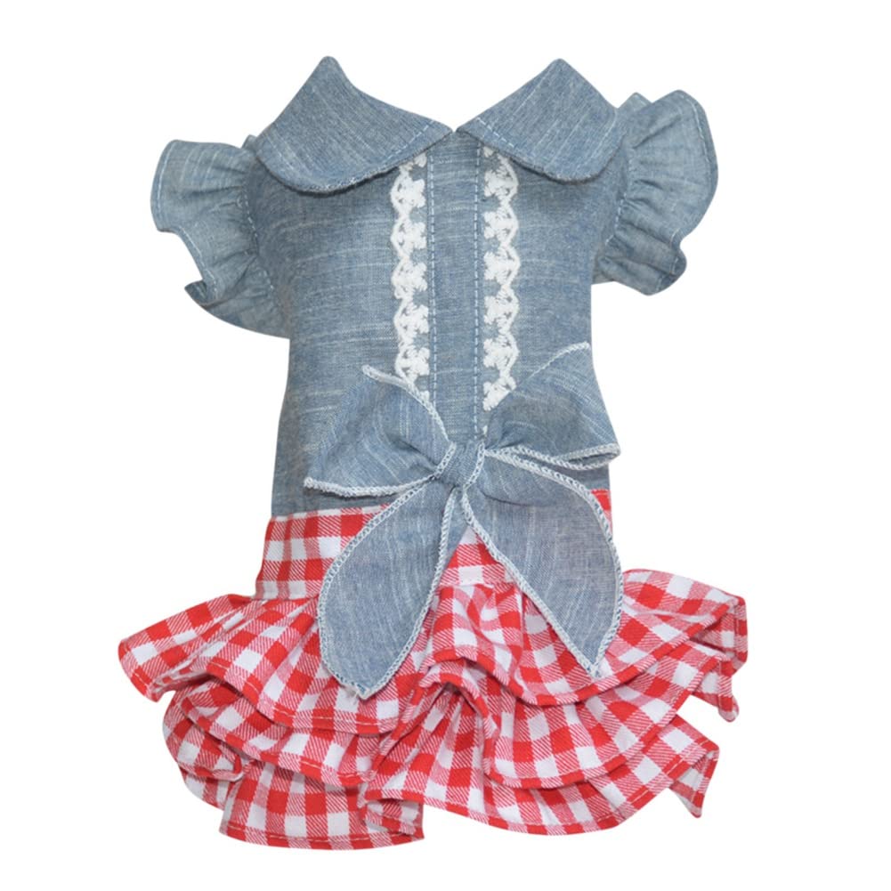 Cute Dog Tutu Skirt with Bowknot - Cowboy Princess Dress for Small & Medium Dogs | Summer Pet Outfit for Puppy Girls | Perfect for Parties, Photos & Special Occasions