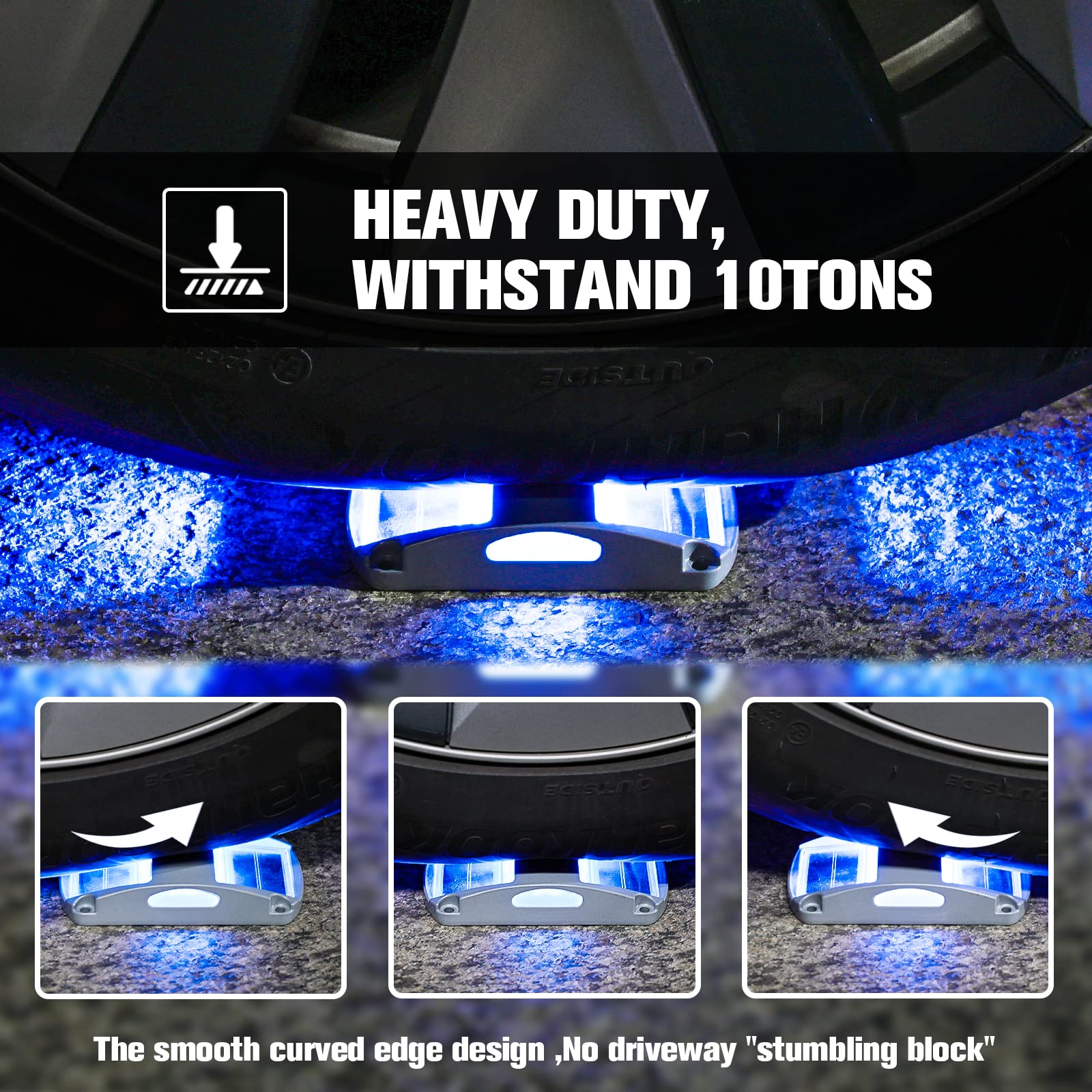 VOLISUN 12 Pack Solar Driveway Lights - Waterproof Blue LED Solar Powered Outdoor Marker Lights for Steps, Sidewalk, Pathway & Marine Dock | Perfect for Garden, Patio, Yard & Landscape Lighting at Night