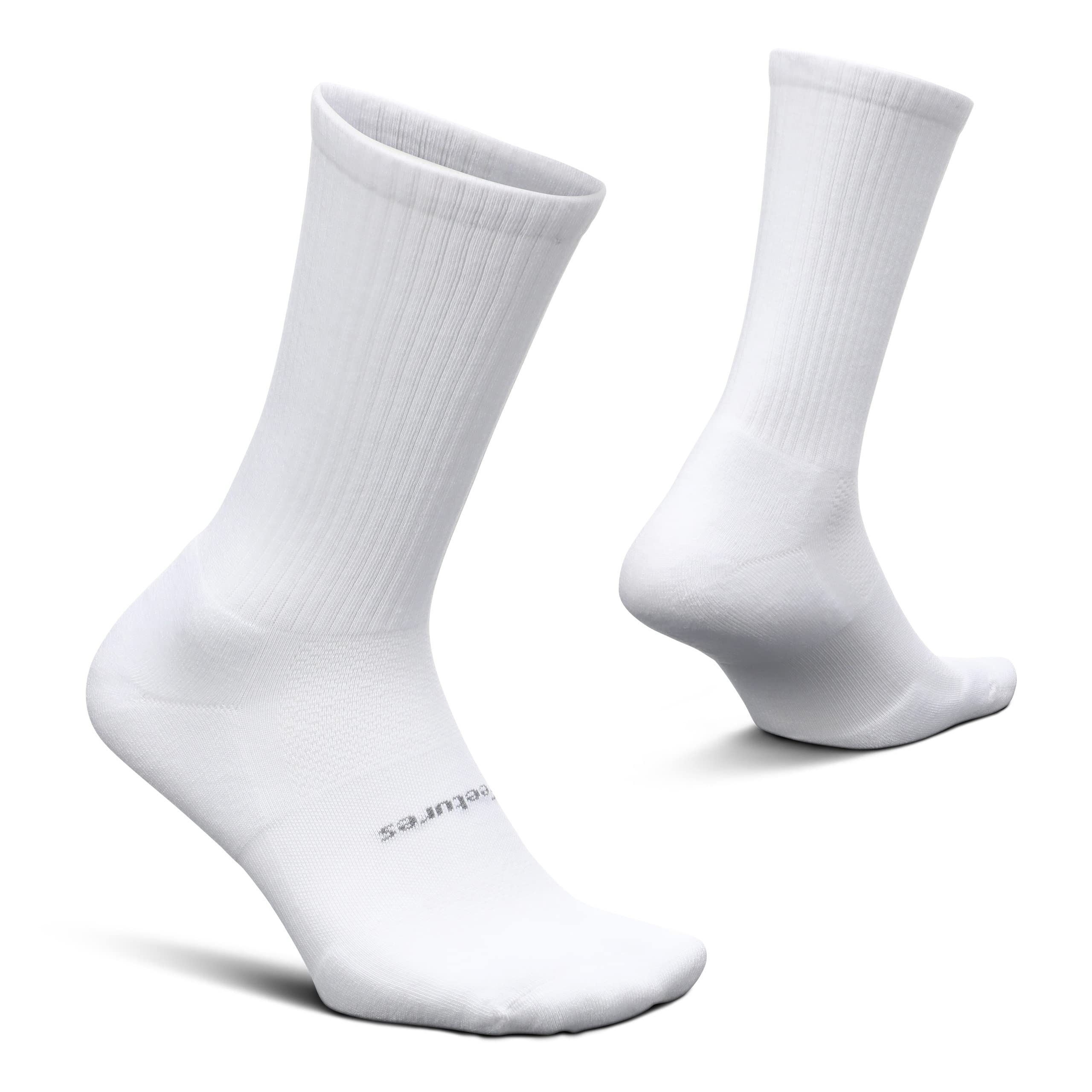 Feetures High Performance Max Cushion Classic Crew Socks for Women & Men - Moisture-Wicking Athletic Running & Hiking Socks (1 Pair) - Perfect for Marathon Training, Gym Workouts & Outdoor Adventures