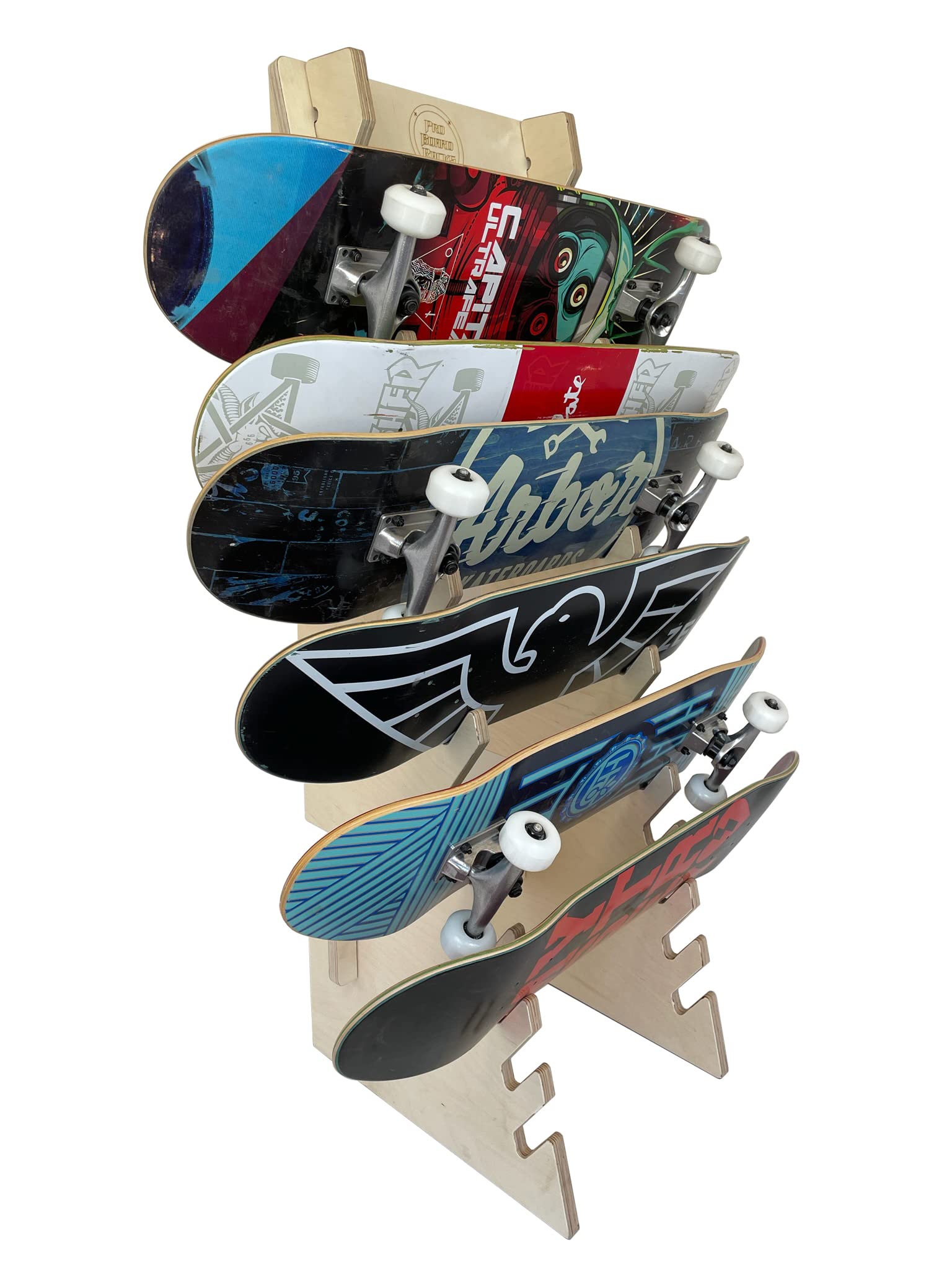 Deckhand Skateboard & Longboard Display Storage Rack - Wall Mounted Organizer for Skateboard Collection & Room Decor