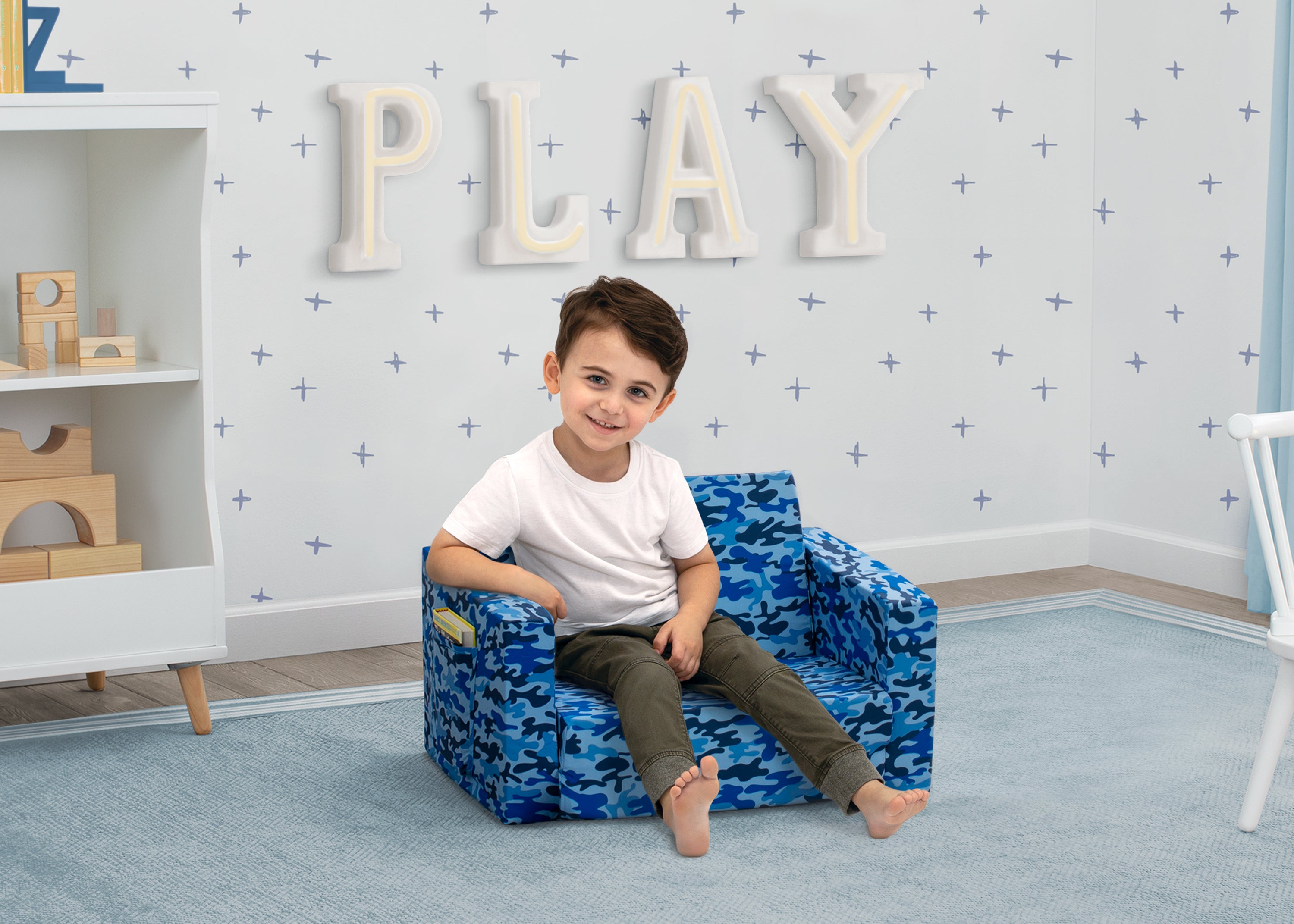 Cozee Flip Out Chair - 2 in 1 Convertible Kids Chair to Lounger for Bedroom, Playroom & Nursery - Perfect for Reading, Relaxing & Playtime