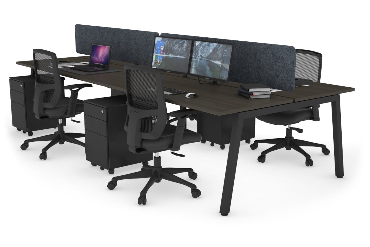 Quadro 4-Person Office Workstation Desk - 1200L x 700W Dimensions - Perfect for Team Collaboration, Open Office Spaces & Coworking Environments