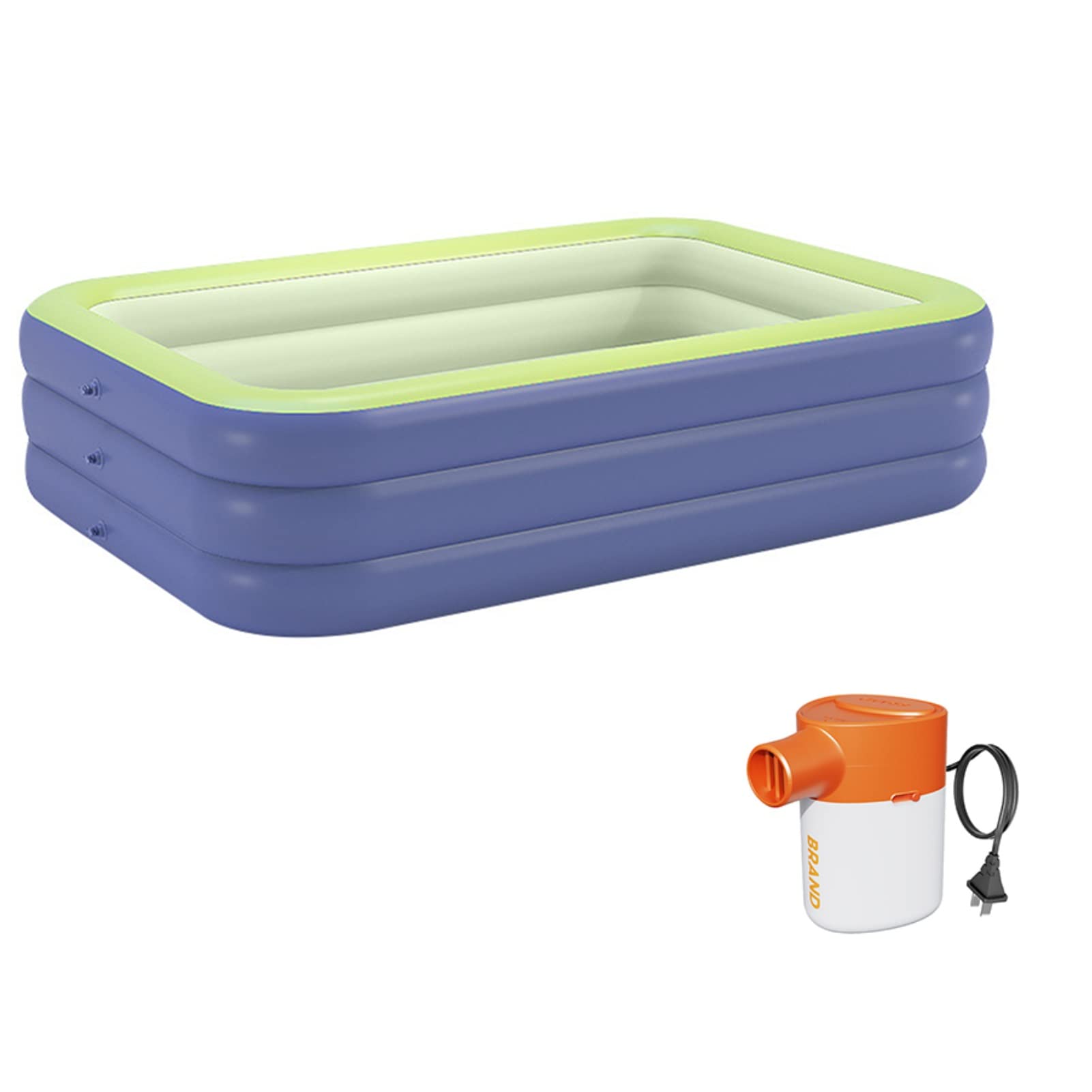 HQVVB Large Inflatable Swimming Pool - 150x105x55cm Family Size Backyard Paddling Pool with Quick Inflation Pump for Adults & Kids - Perfect for Summer Water Parties, Garden Relaxation & Outdoor Fun (Purple)