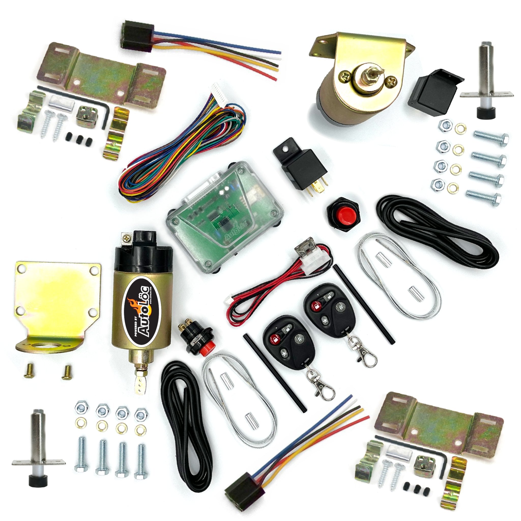 1901-1907 Oldsmobile Model 6C 50lb Remote Shaved Door Handle Kit with Solenoids, Poppers & Latch Cable Adapters - Universal Fit for Classic Car Restoration & Custom Builds