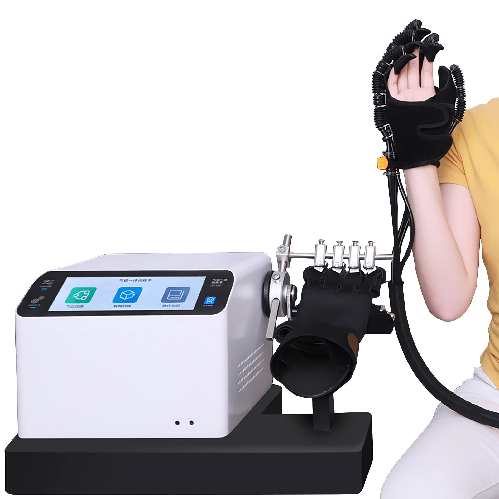 Electric Rehabilitation Robot Gloves for Stroke & Hemiplegia Recovery - Hand Function Training Equipment with Pneumatic Finger Movement - Ideal for Physical Therapy & Home Rehabilitation Exercises