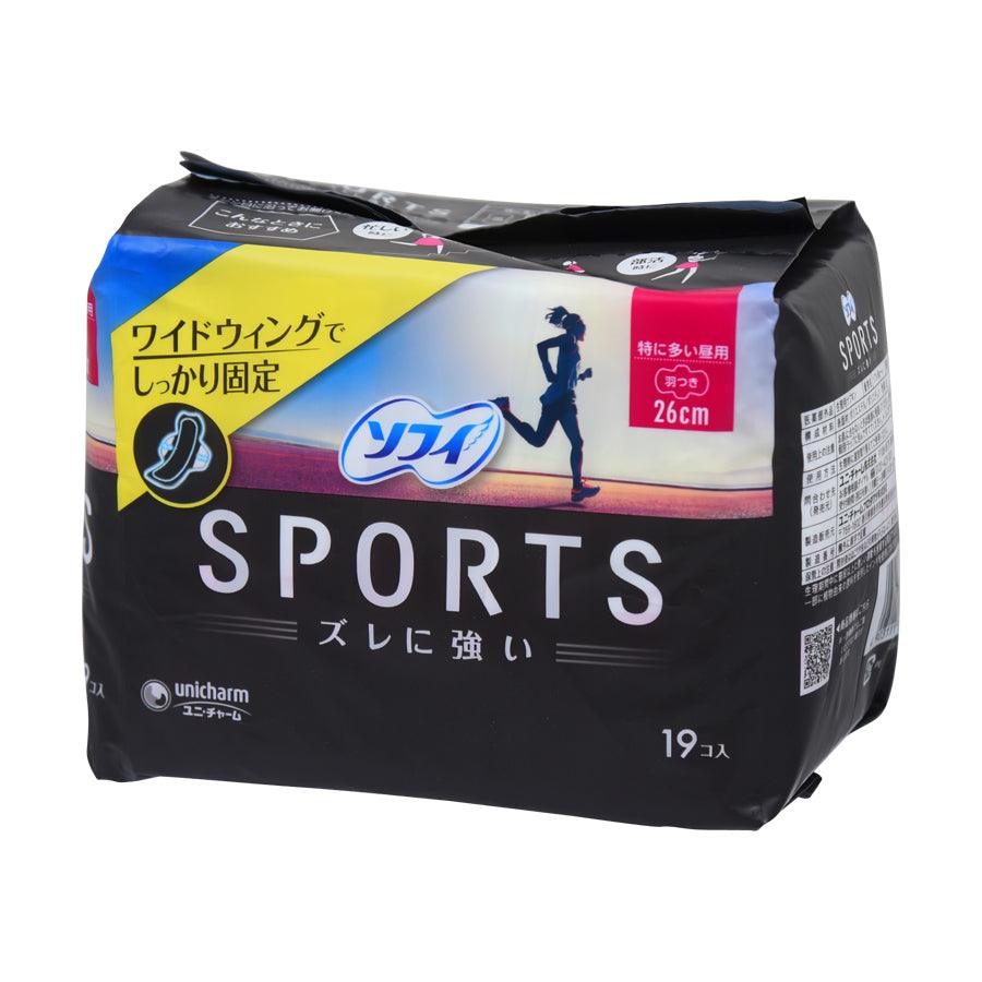 SOFY Sports 26cm Ultra Thin Winged Pads - 19 Count Pack | Overnight Protection for Active Women | Perfect for Sports, Gym & Nighttime Use