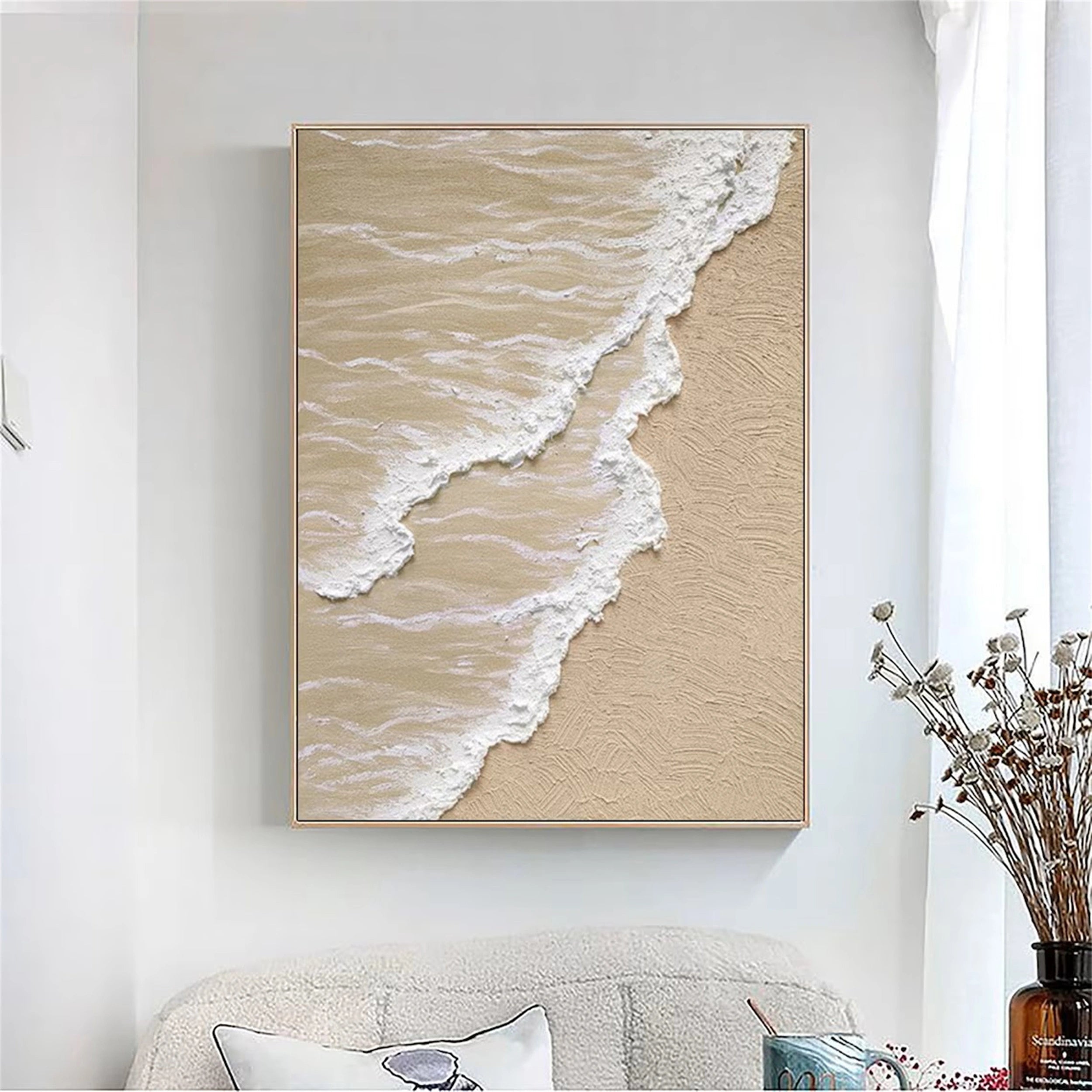 Ocean and Sky Painting #OS 078 - Handmade Canvas Wall Art for Home Decor, Office, Living Room & Bedroom