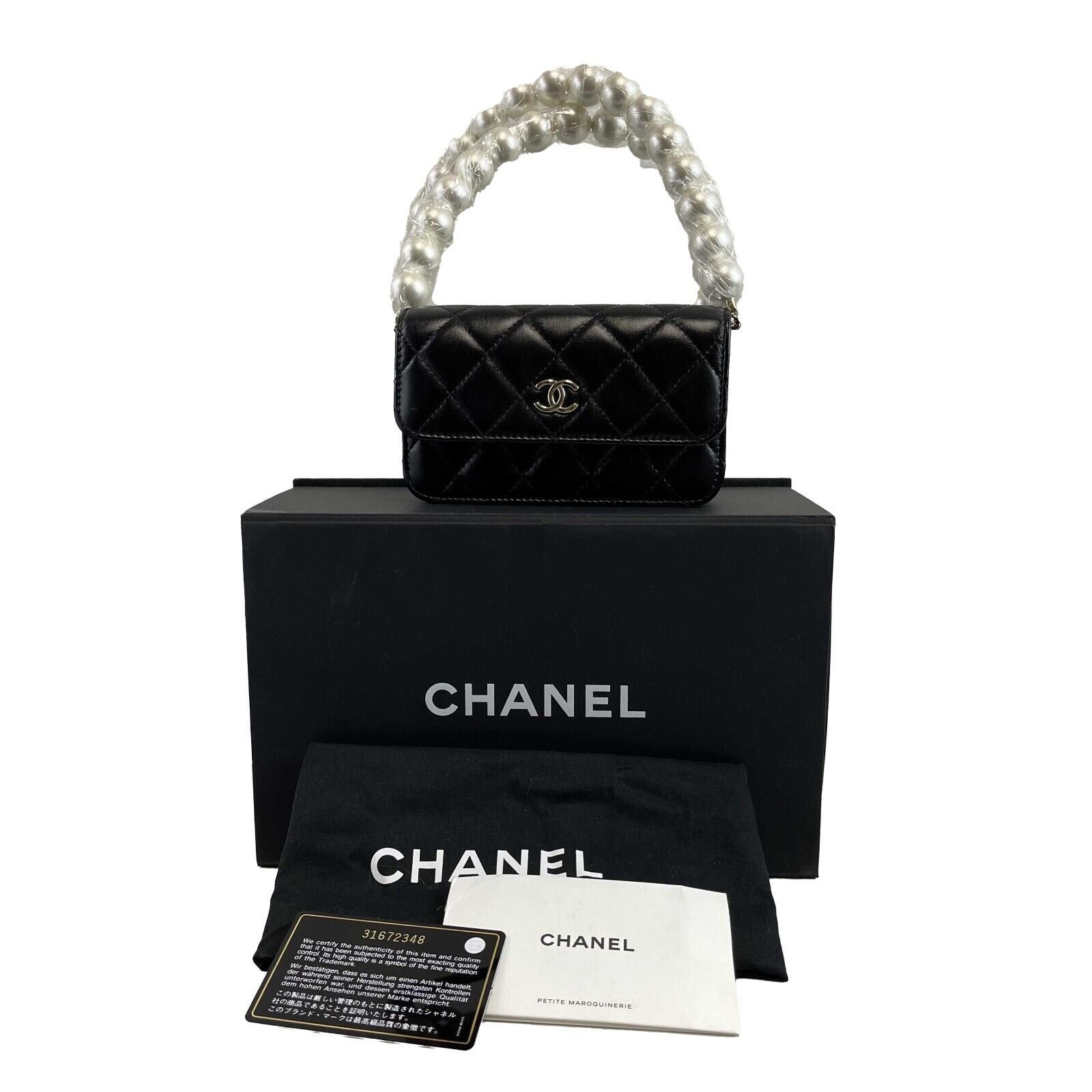Chanel NEW Wallet on Chain Mini Black Giant Pearls Clutch Crossbody Bag for Women - Perfect for Evening Parties, Date Nights & Special Occasions