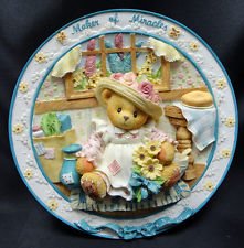 Cherished Teddies Mom - Maker of Miracles Collectible Plate 303046 | Heartwarming Gift for Mother's Day, Birthday & Home Decor
