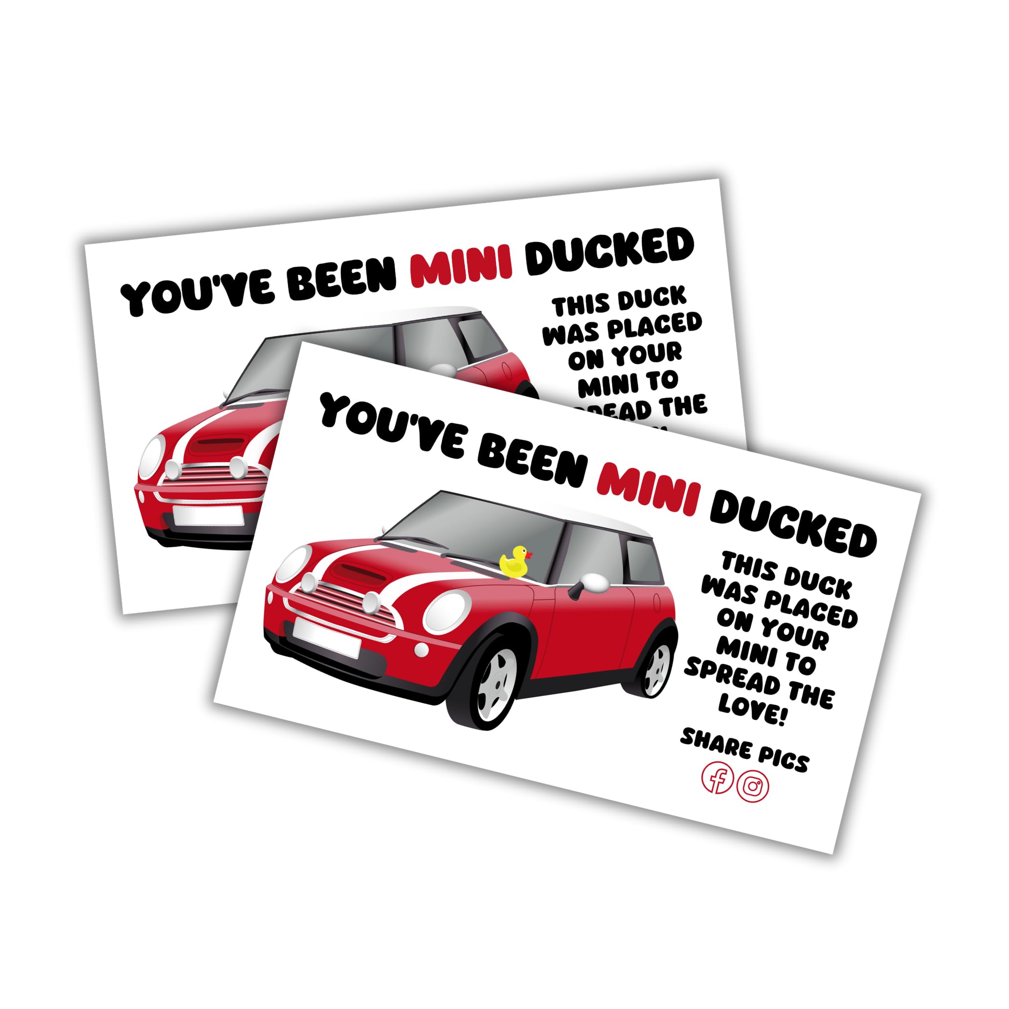 Red Mini Cooper Duck Duck Car Game Tags - 50pk 2x3.5