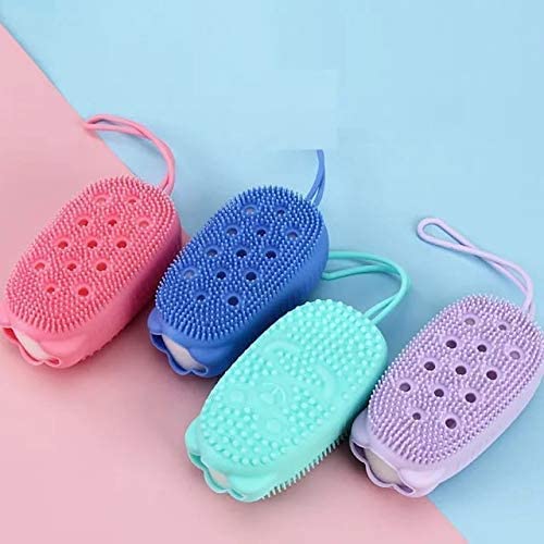 PRABODH Silicone Bubble Bath Brush - Ultra Soft Exfoliating Body Scrubber for Shower, Spa & Massage - Gentle Skin Cleansing Brush for Men & Women - Multicolor (Perfect for Relaxation & Deep Cleansing)