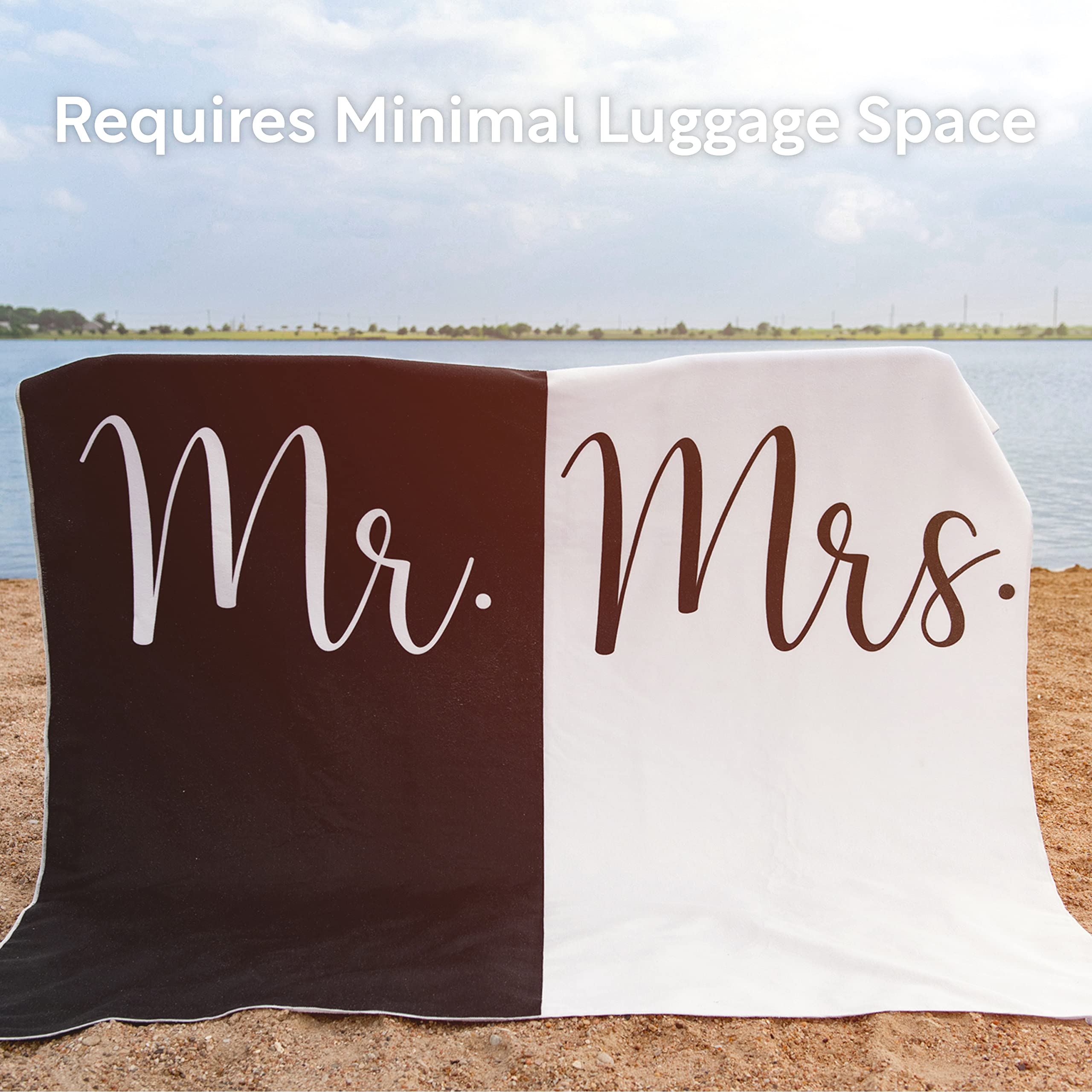 Just Married Beach Towel Set for Couples - Honeymoon & Wedding Gift - His & Her Towels 78