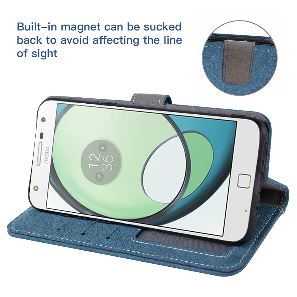 Asuwish Moto Z Play Wallet Case with Stand & Screen Protector for Men Women - Daily Use & Travel