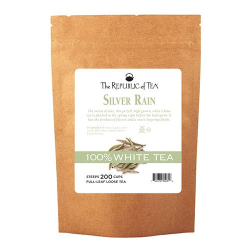 Premium Silver Rain White Full-Leaf Tea by The Republic of Tea - 75 lbs (200 Cups) | Organic Loose Leaf Tea for Relaxation, Meditation & Daily Wellness
